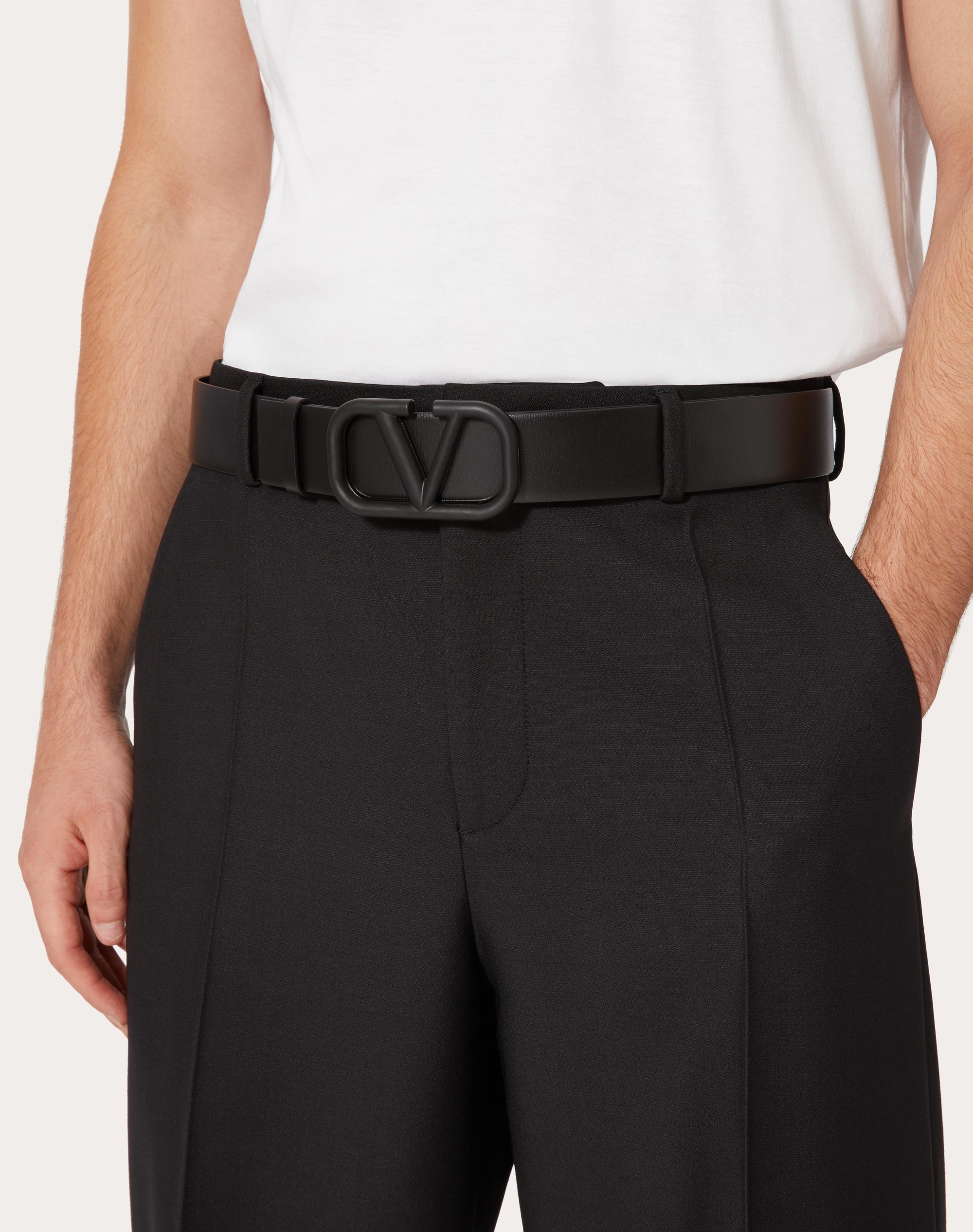 VLOGO SIGNATURE CALFSKIN BELT - 5