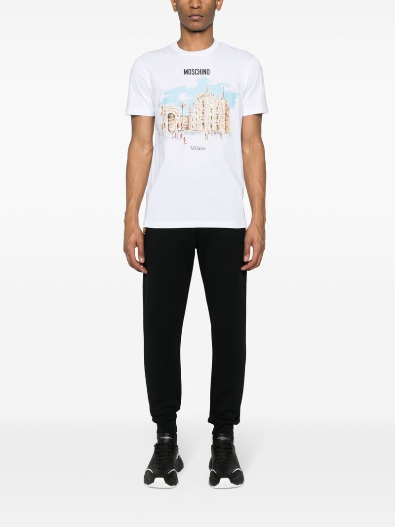 Moschino logo-lettering cotton track pants outlook