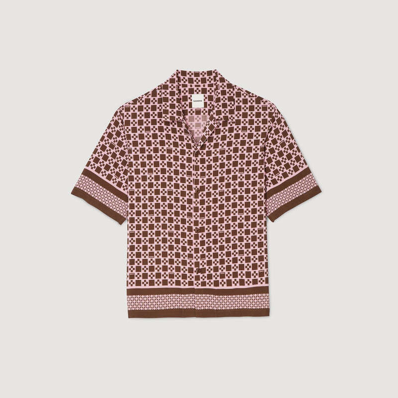 SQUARE CROSS MOTIF FLOWING SHIRT 1
