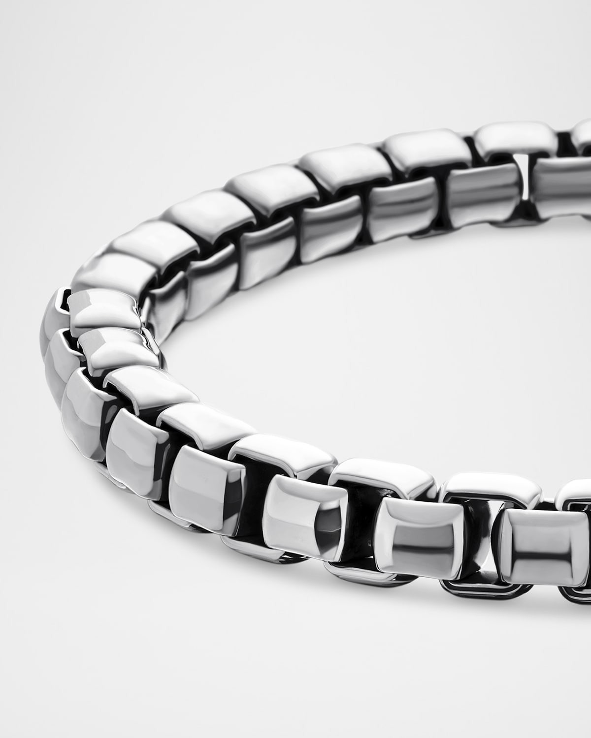 Men's Box Chain Bracelet in Silver, 7mm - 5
