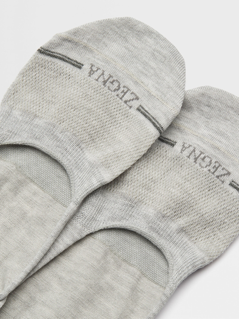 ZEGNA GREY MÉLANGE COTTON BLEND SOCKS outlook