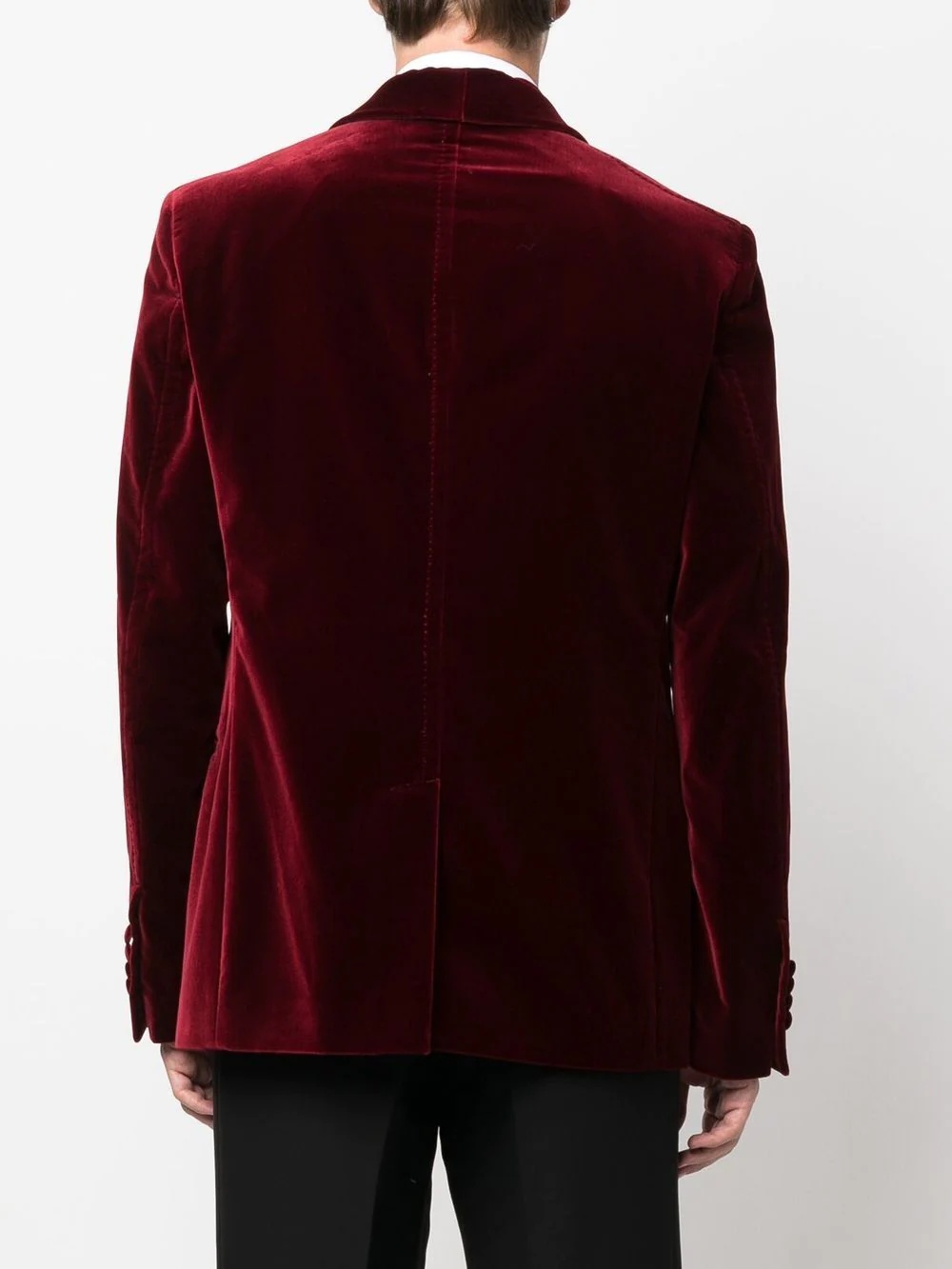 shawl-lapel velvet blazer - 4