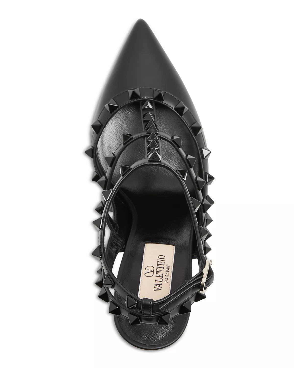 Women's Rockstud Cage Leather Pumps with Studs - 4