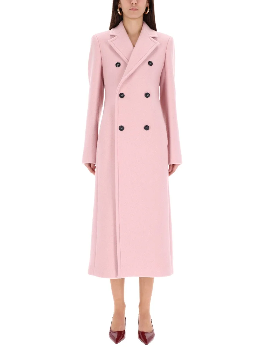 DOUBLE-BREASTED WOOL COAT - 1