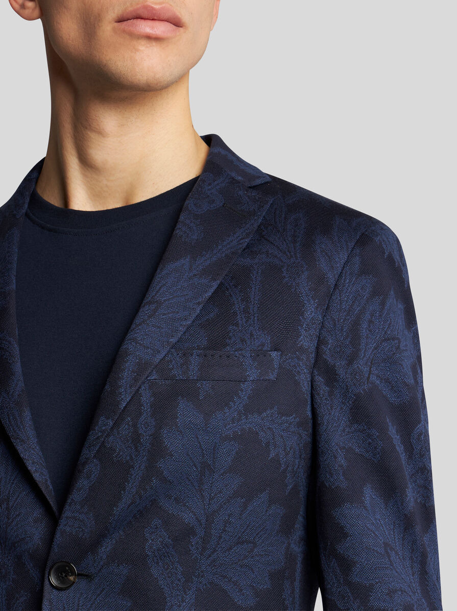 FLORAL LEAFY JACQUARD BLAZER - 2
