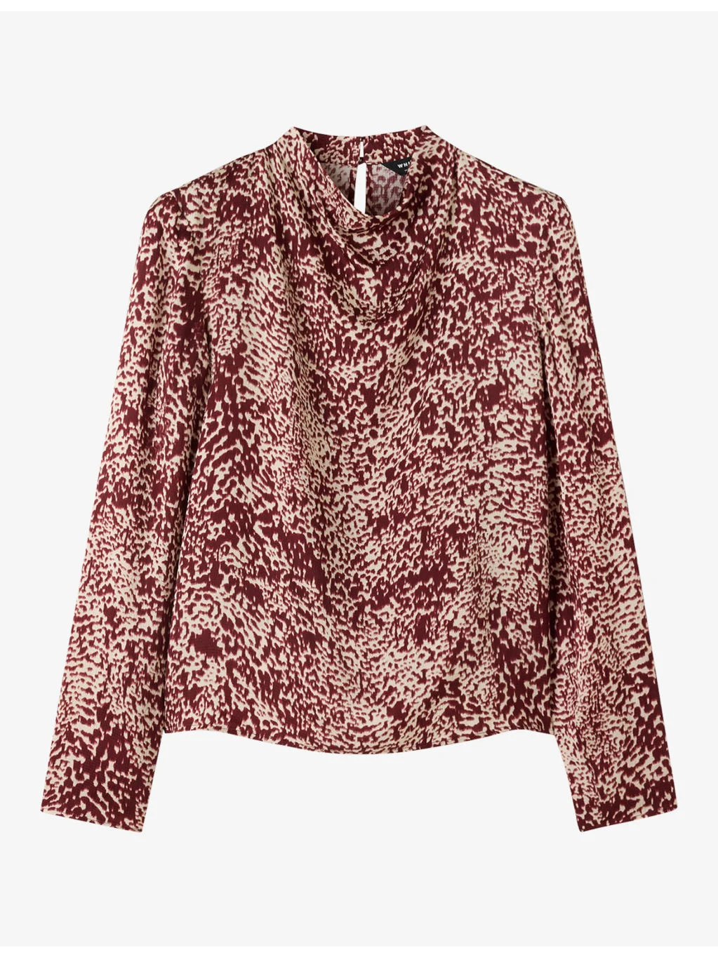 Cowl-Neck Animal-Print Woven Blouse - 1