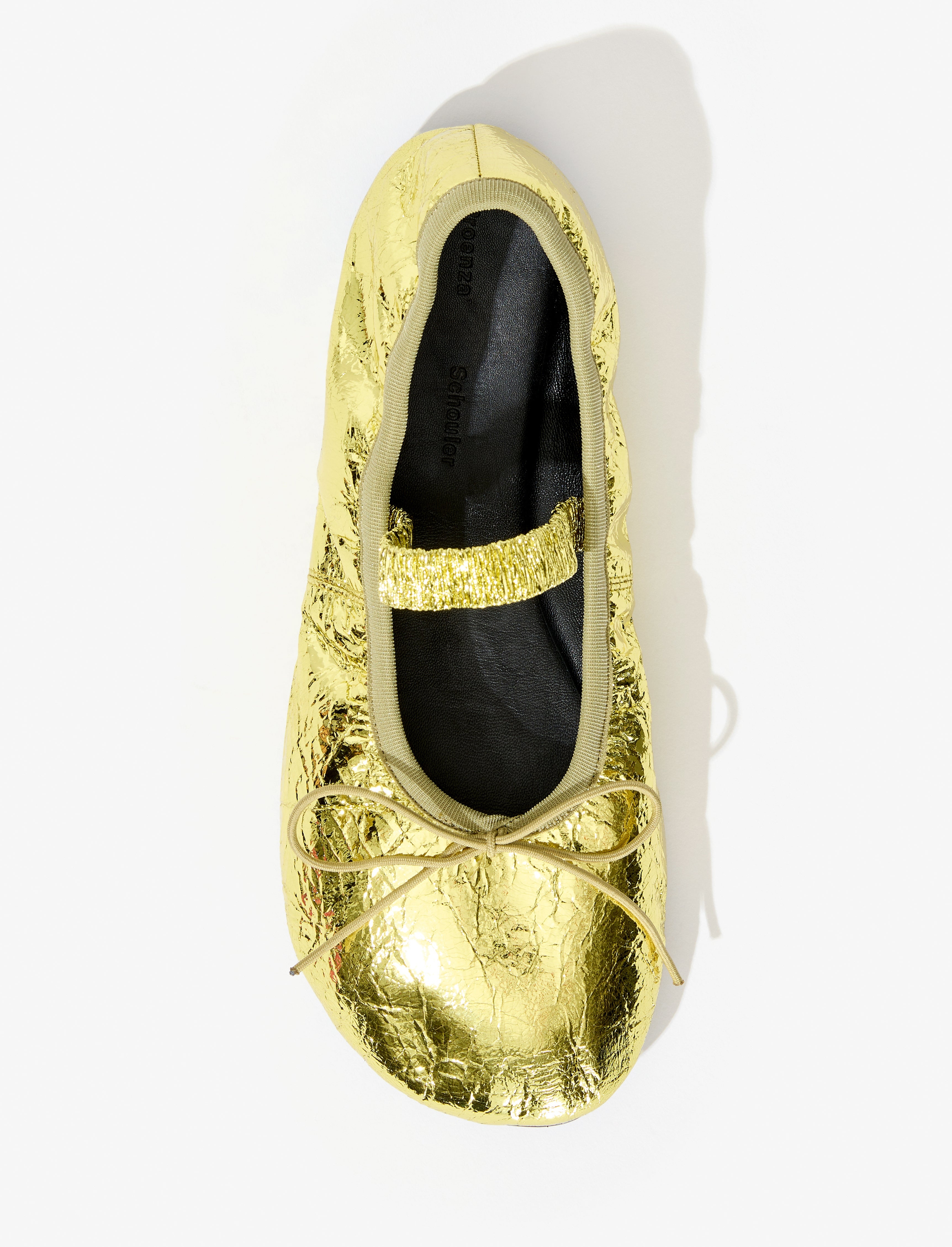 Glove Mary Jane Ballet Flats in Crinkled Metallic - 4