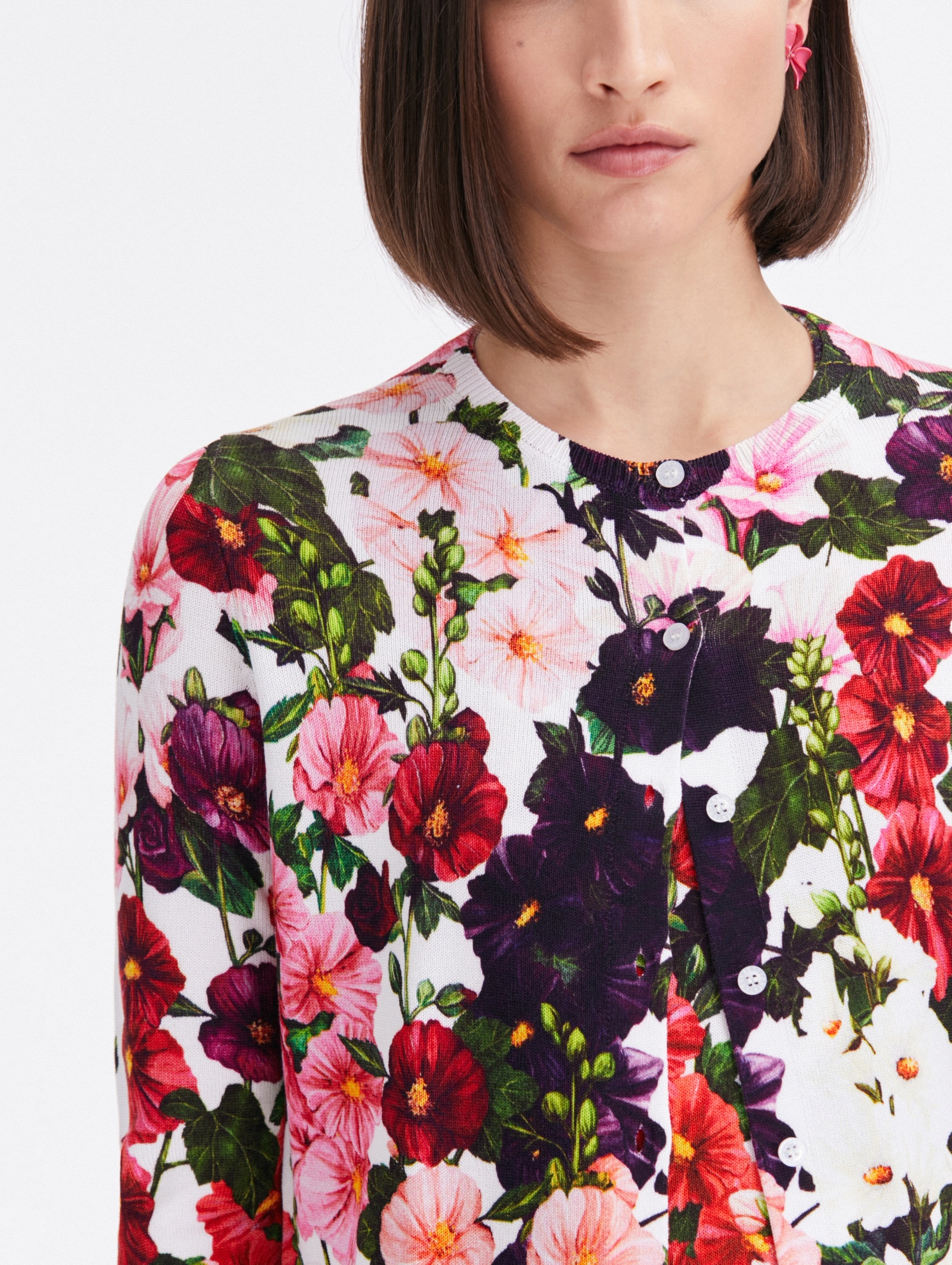 HOLLYHOCKS PRINTED CARDIGAN - 4