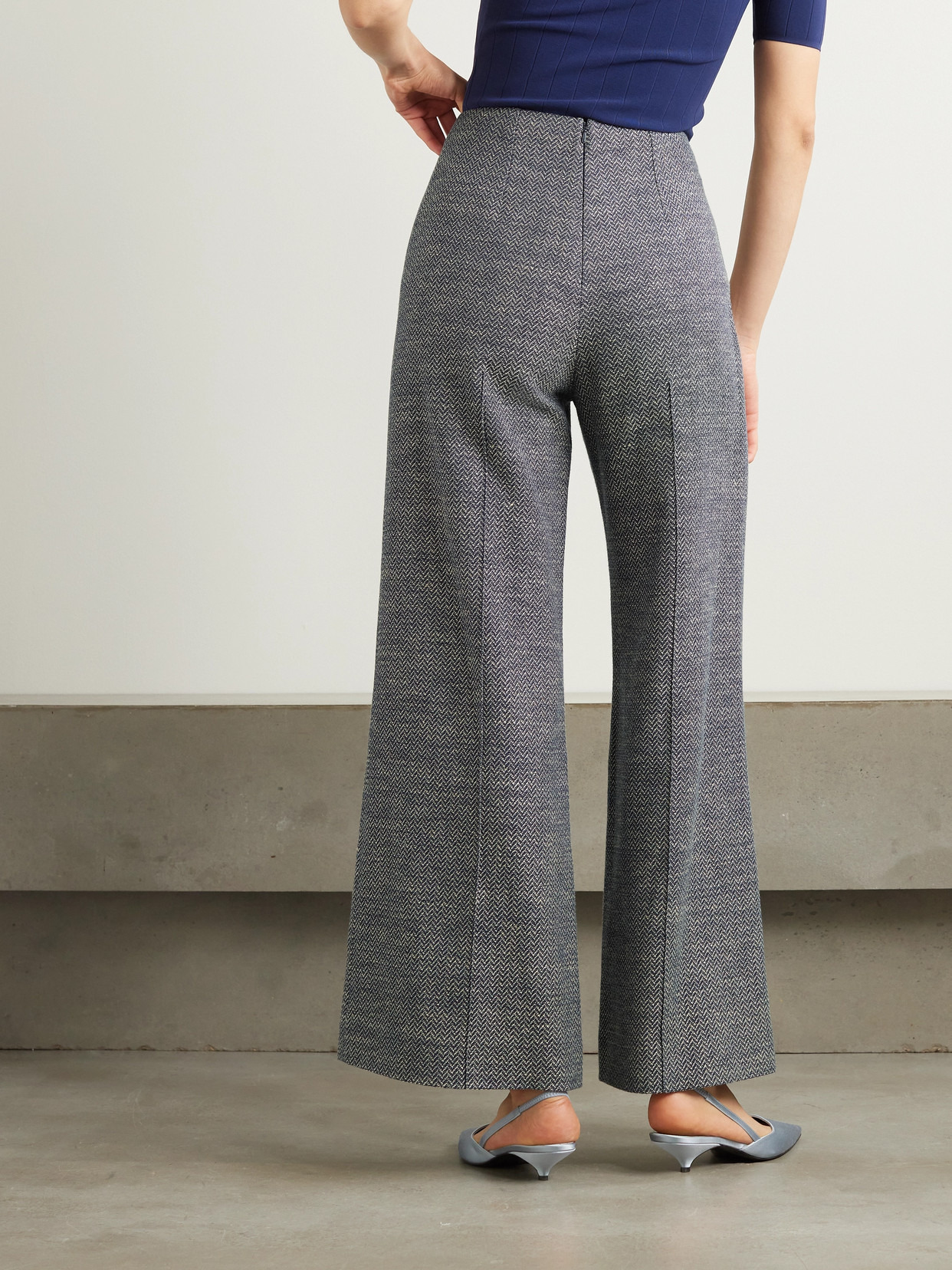 Daffy Pleated Cotton-blend Jacquard Wide-leg Pants - 3