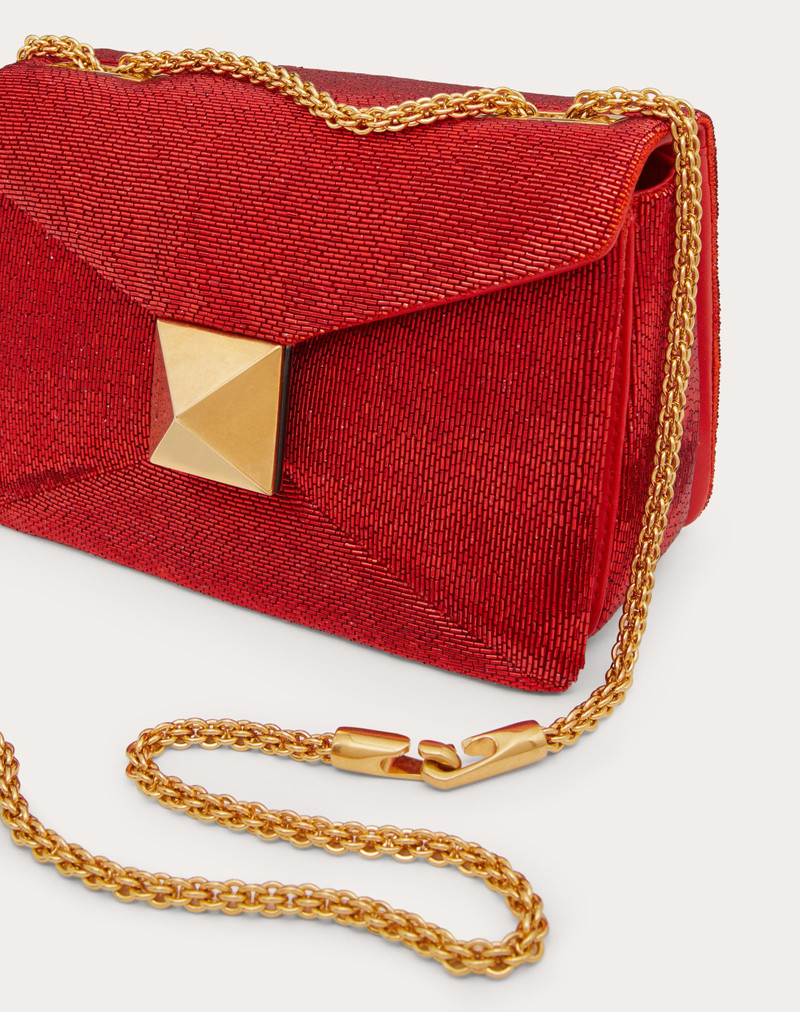 ONE STUD BAG WITH CHAIN AND ALL-OVER TUBES EMBROIDERY 5