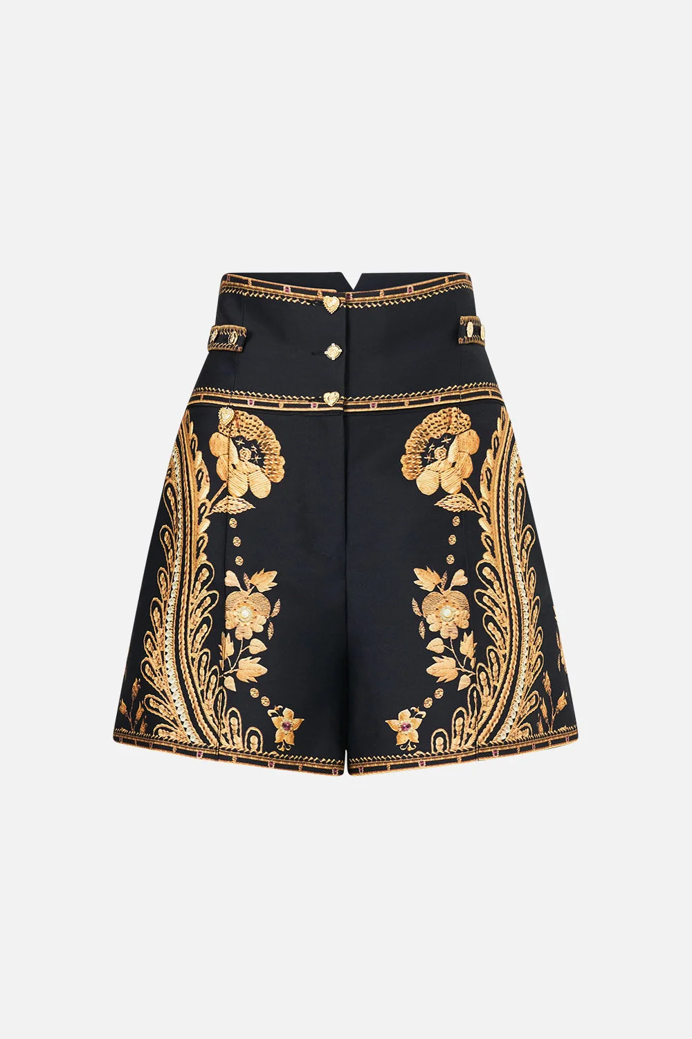 HIGH WAIST SHORT WITH BUTTON DETAIL - 1