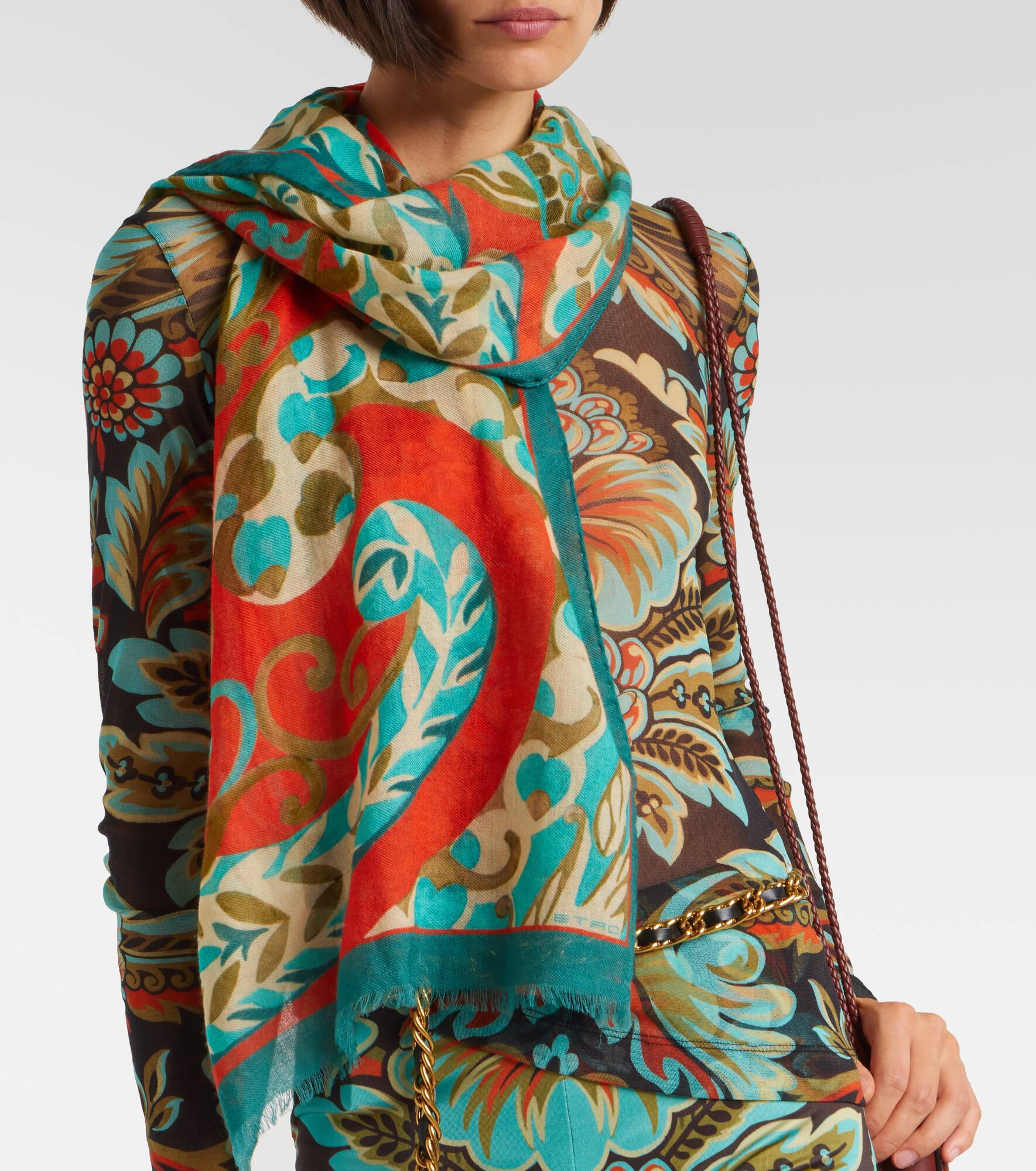 Tosca printed wool and cashmere scarf - 2