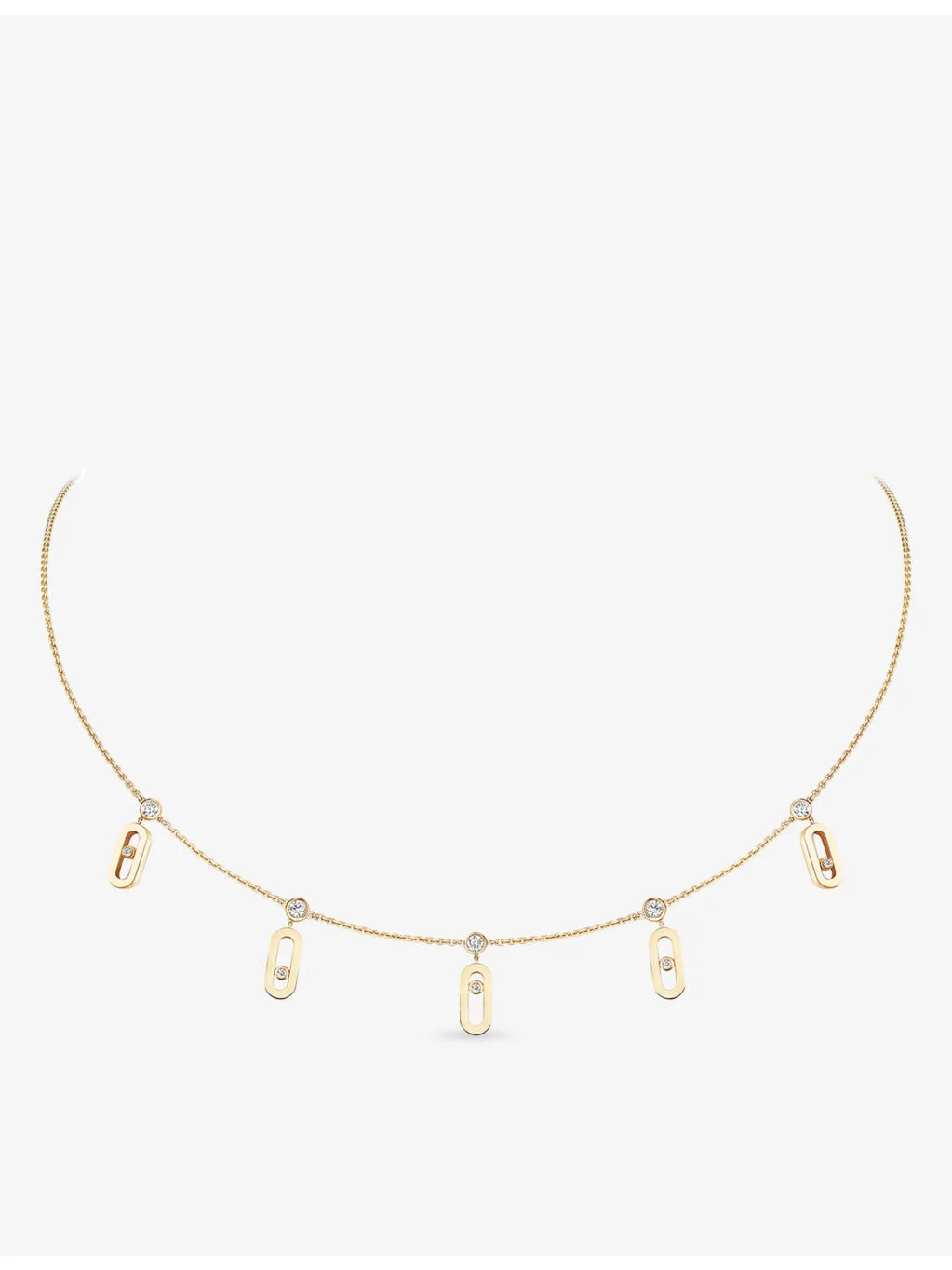 Move Uno Tassel 18ct Gold And 0.20ct Diamond Choker Necklace - 1