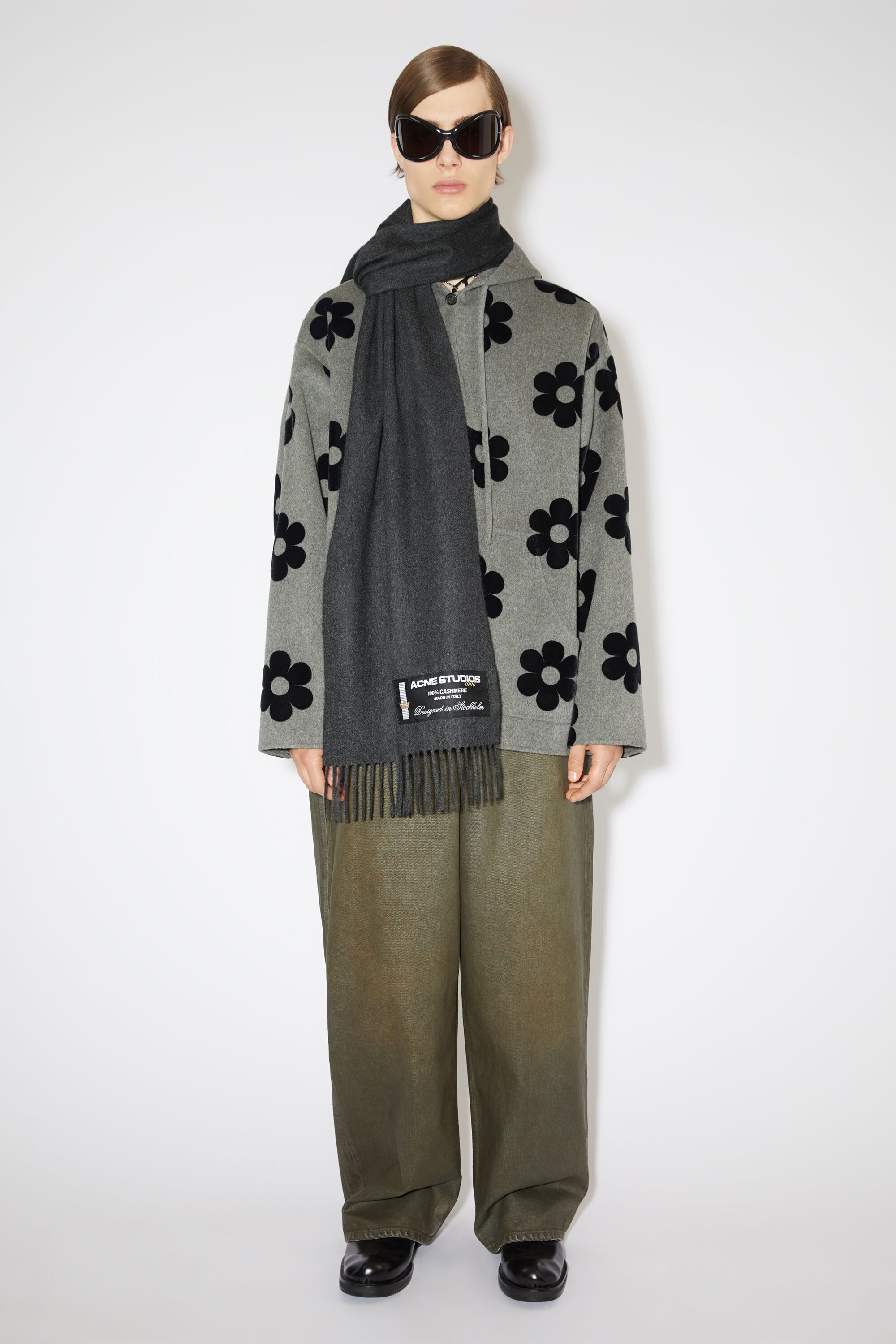 Cashmere fringe scarf - Anthracite grey - 3