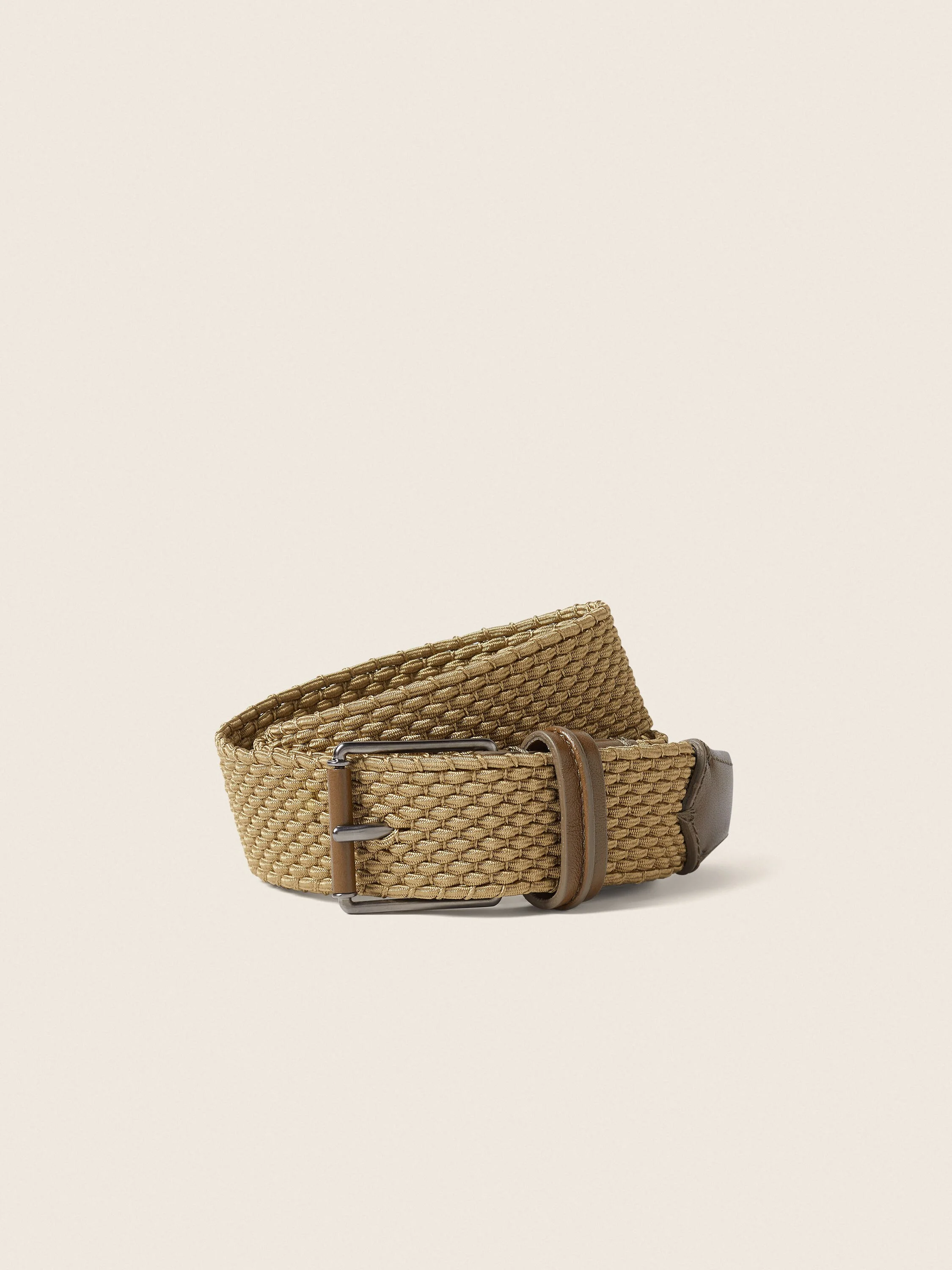 OLIVE GREEN RAYON BELT - 1