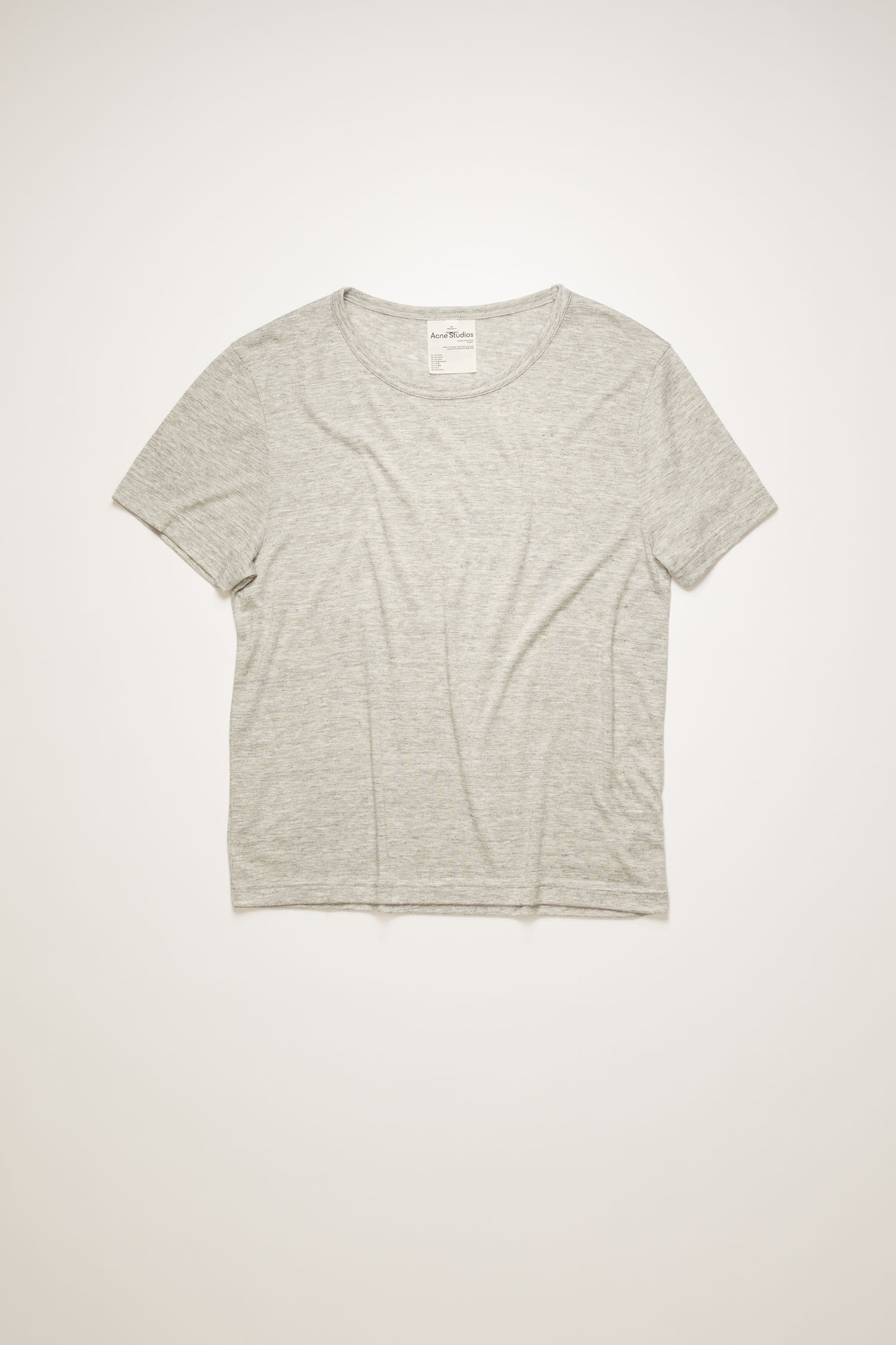 Logo-label t-shirt pale grey melange - 1