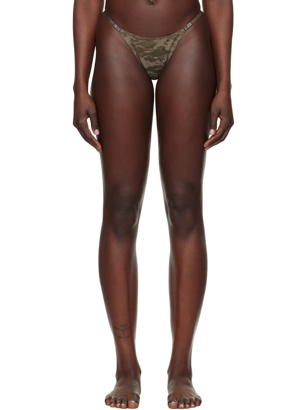 Khaki Savage X Fenty Edition Camo-Lace-String Thong - 1