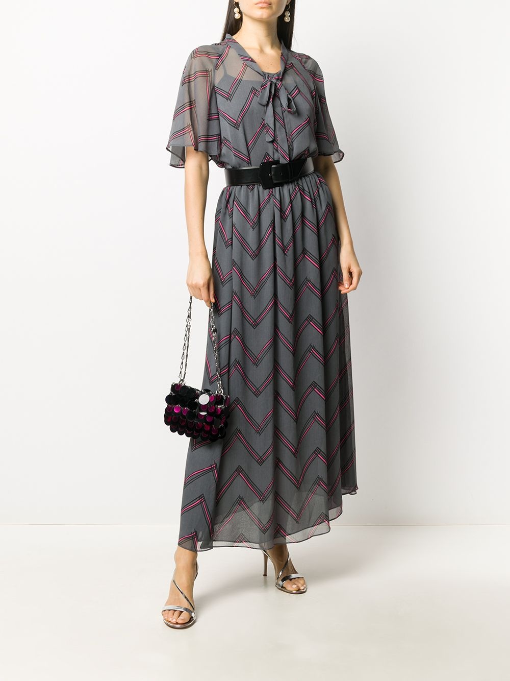 tie-front zigzag blouse - 2