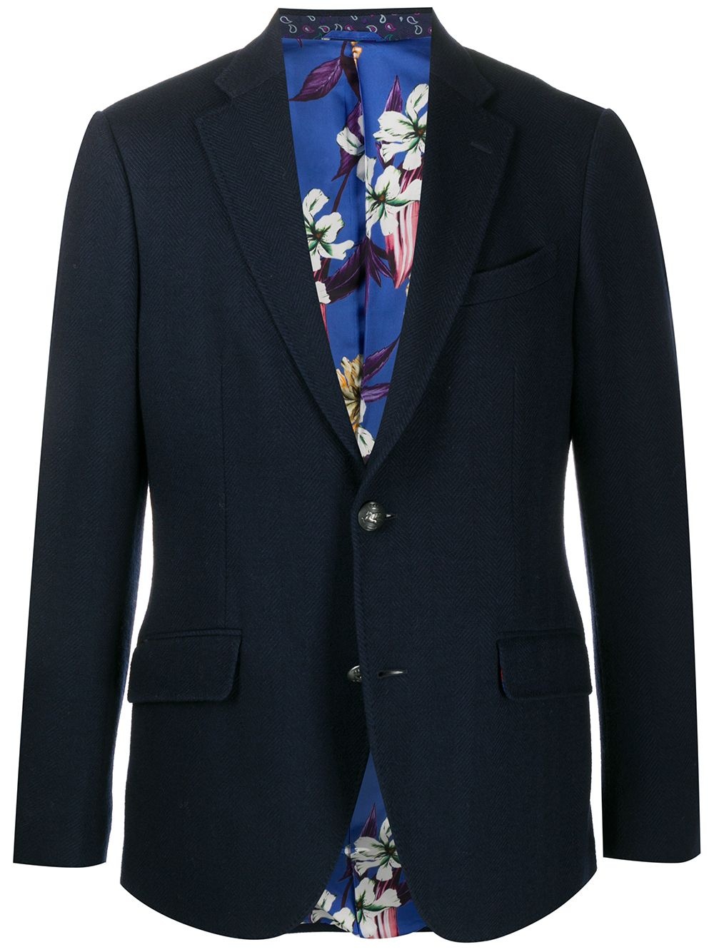 paisley jacquard single-breasted blazer - 1