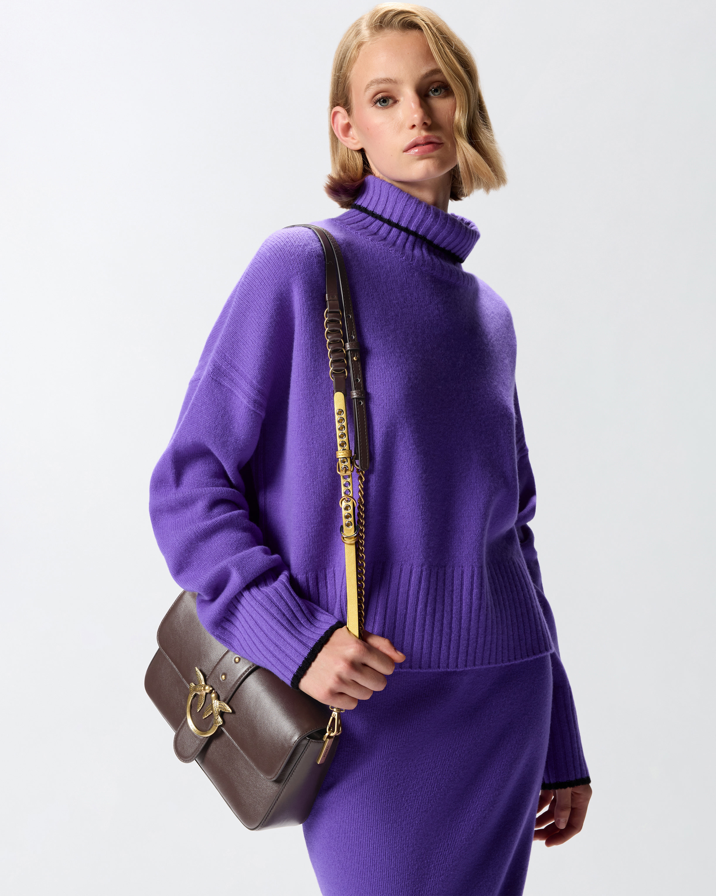 LOVE BAG ONE SLOUCHY MEDIUM HANDBAG IN LEATHER WITH TWO STRAPS - 5
