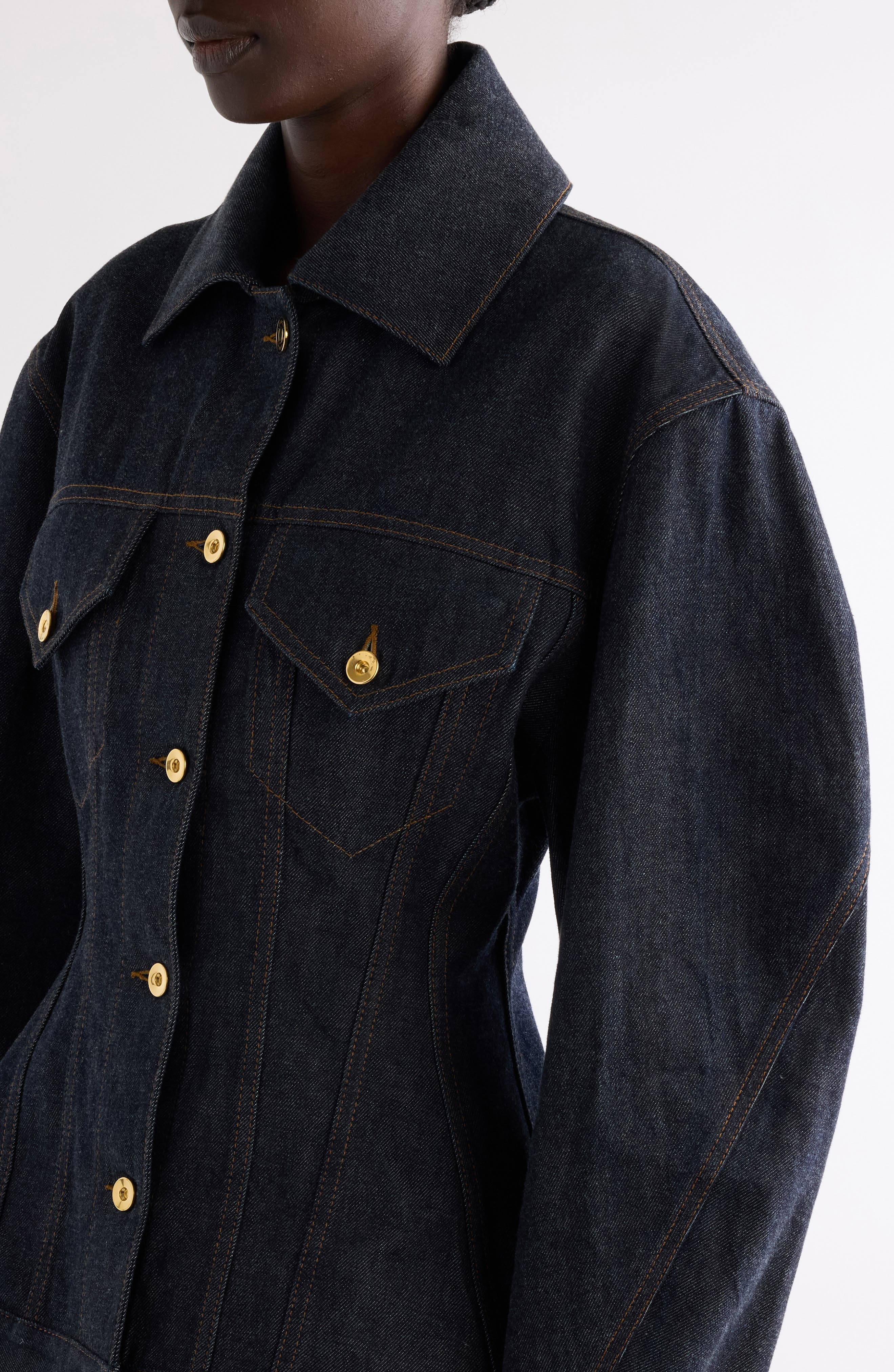 Givenchy Cocoon Waisted Denim Jacket in Dark Blue at Nordstrom - 5