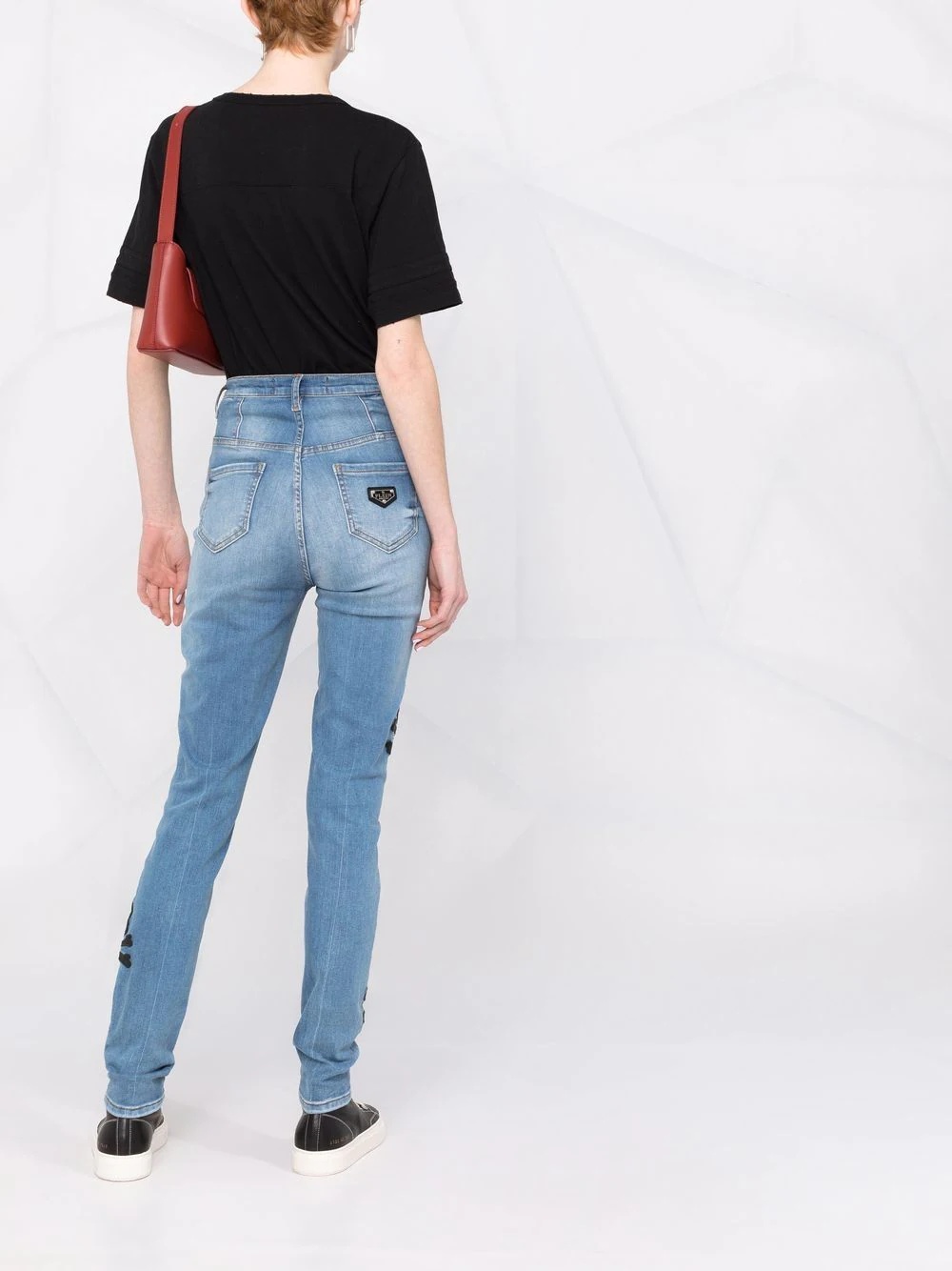 skull-patches high-waisted skinny jeans - 6
