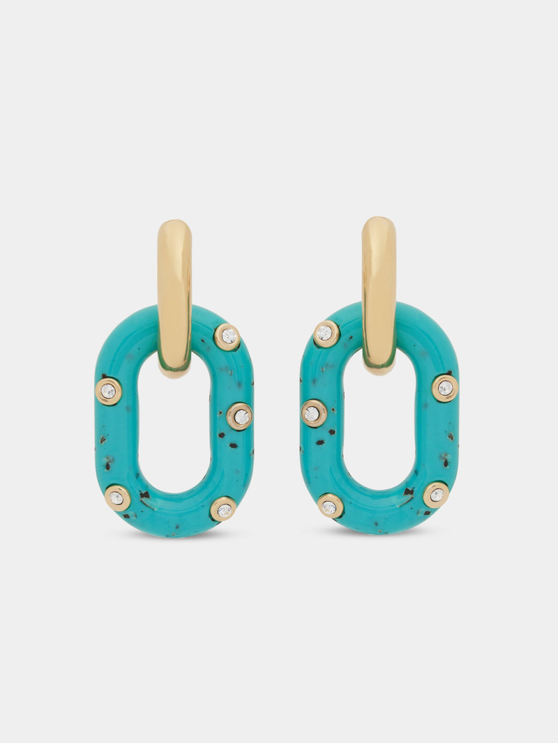 BLUE XL LINK OVERSIZED PALM SPRING EARRINGS 1