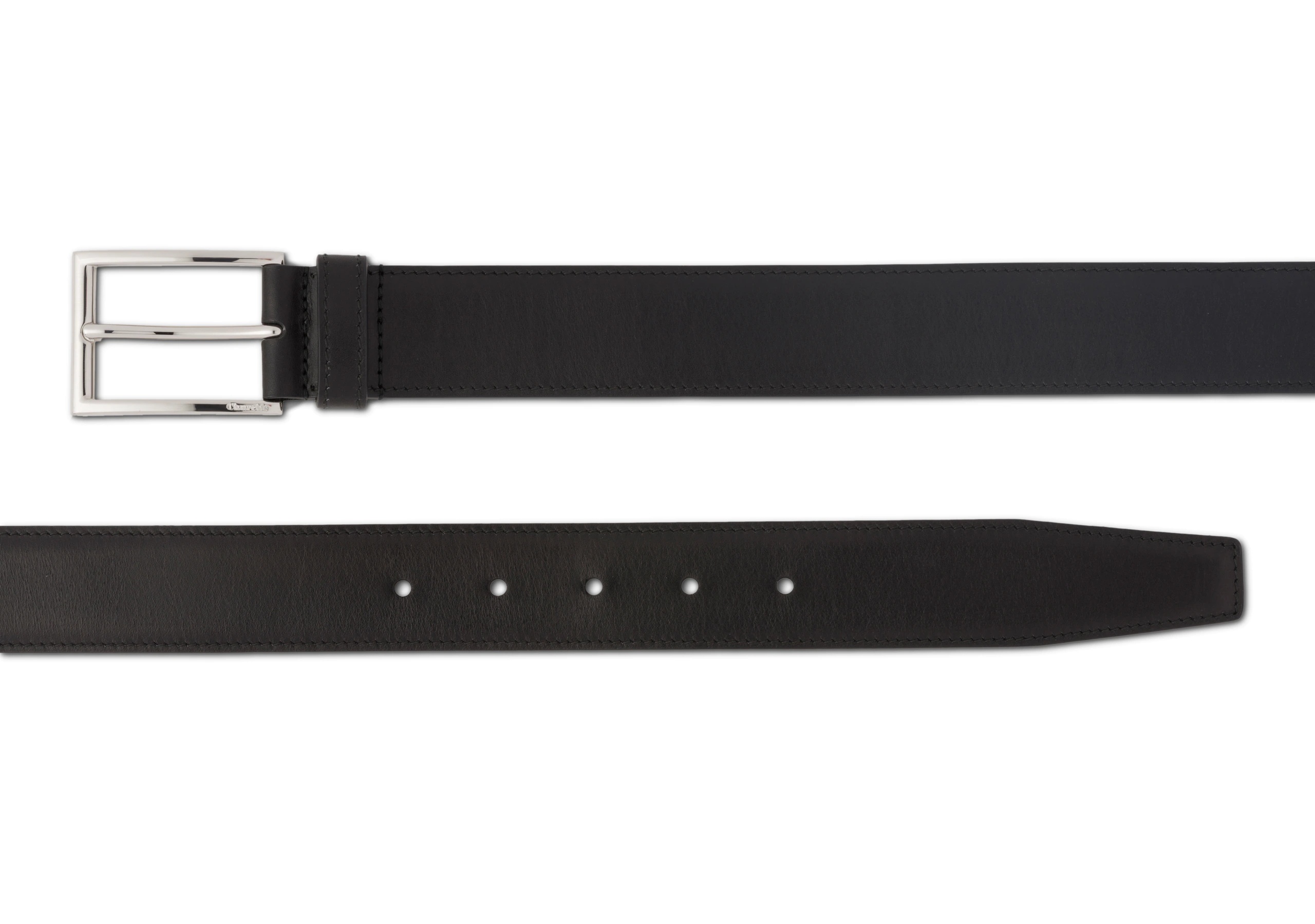 Elongated buckle belt
Calf Leather Belt Black - 2
