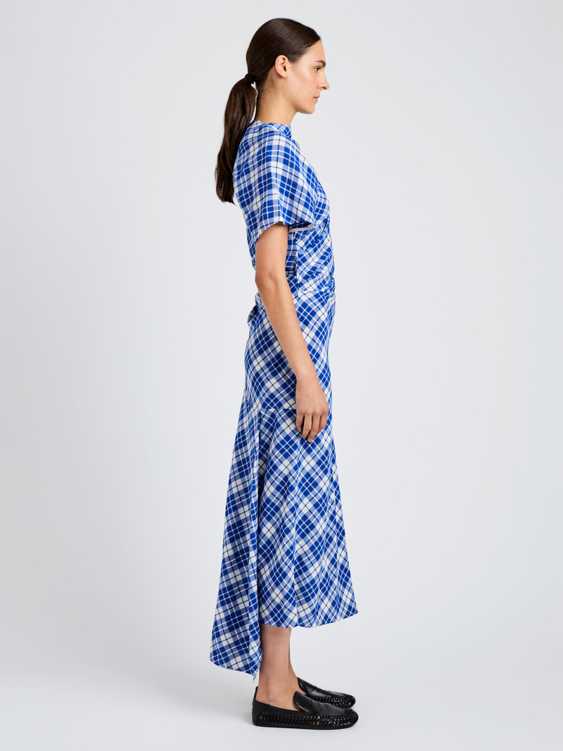 Proenza Schouler Hallie Dress in Crinkled Plaid outlook
