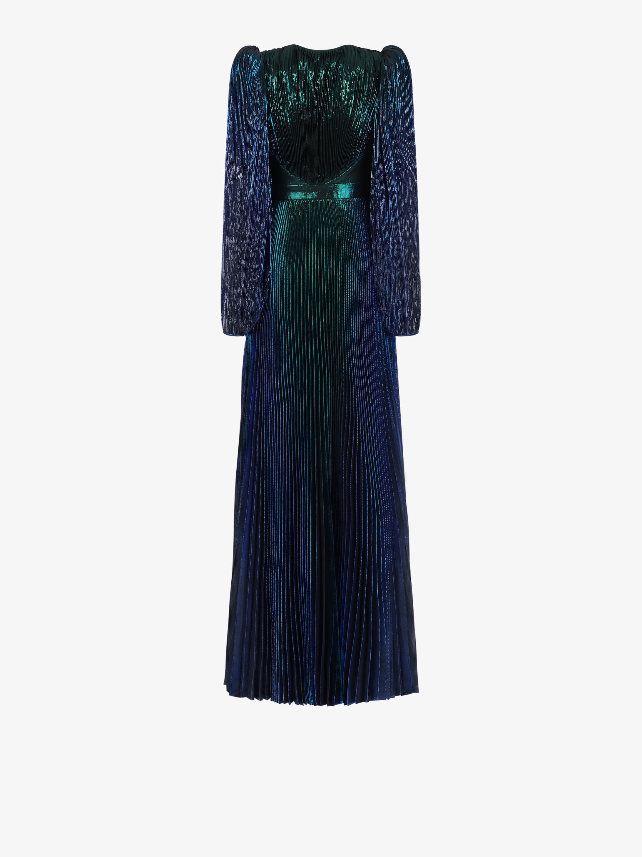 Evening dress in faded pleated lamé - 4