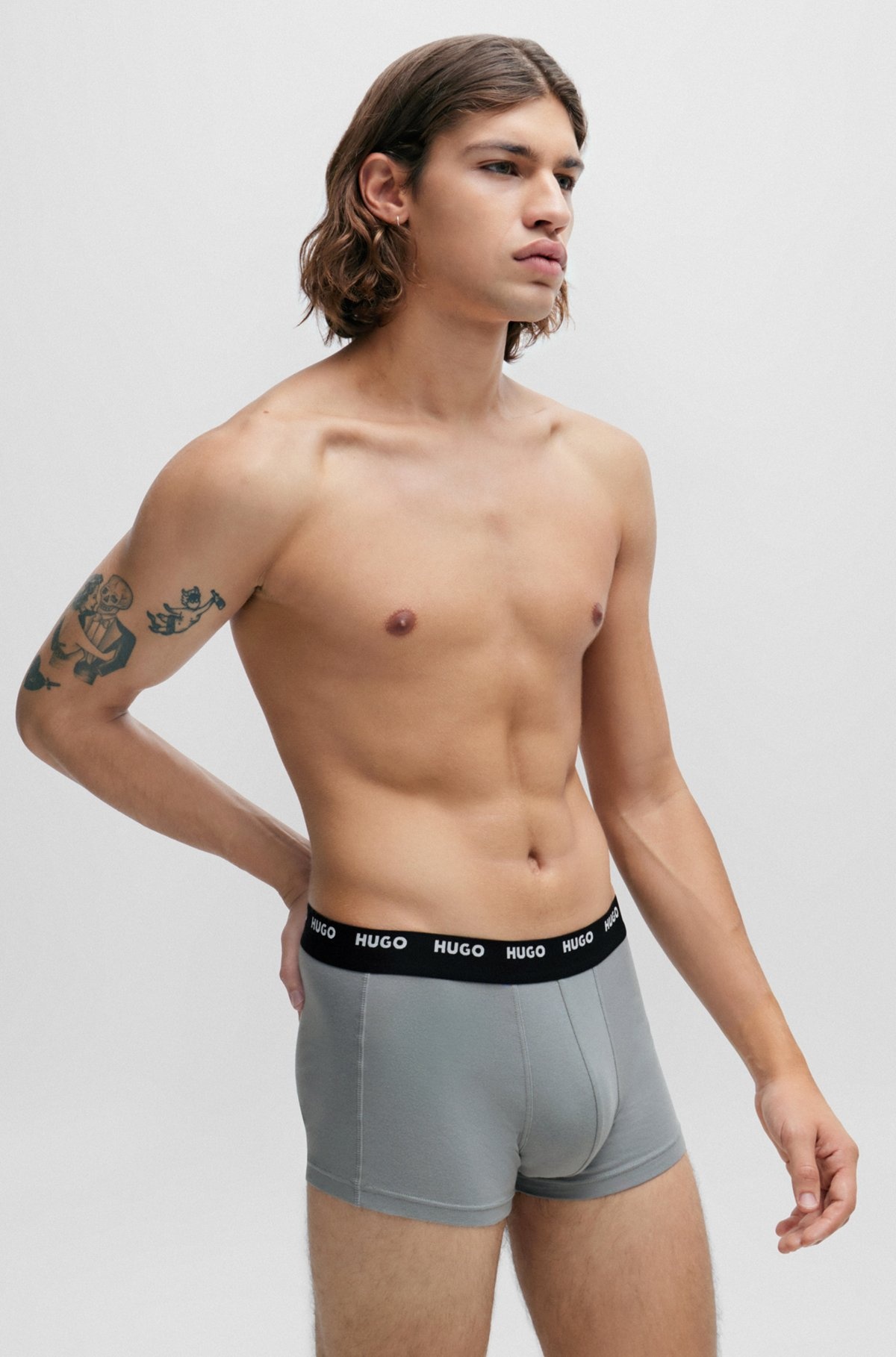 FIVE-PACK OF STRETCH-COTTON TRUNKS WITH LOGO WAISTBANDS - 2