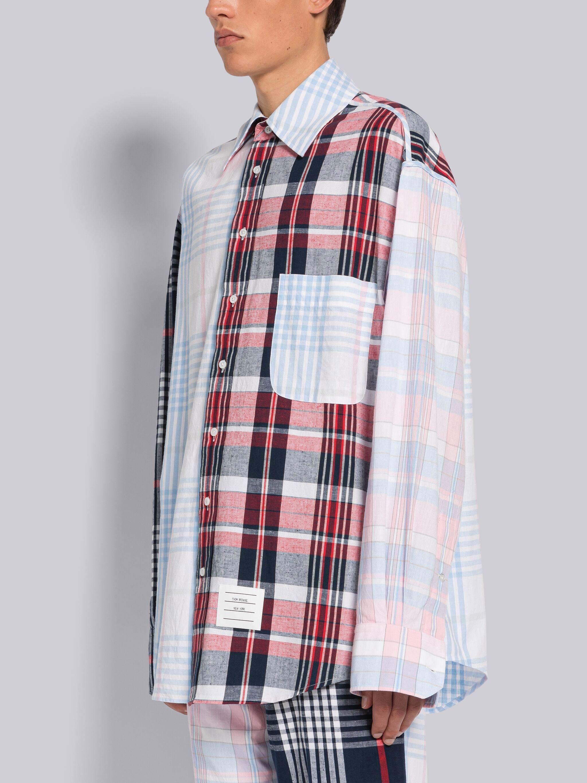 FUN-MIX MADRAS COTTON OVERSIZED SHIRT - 2