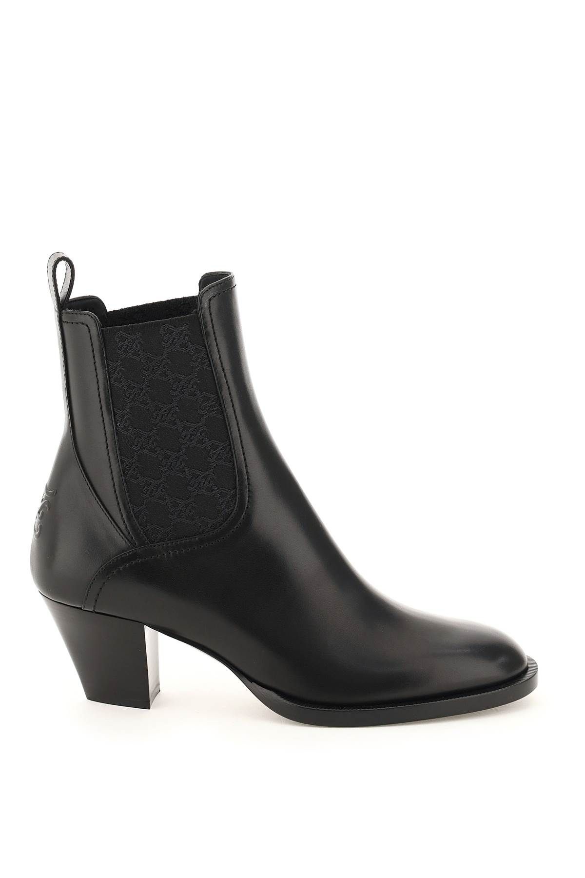 KARLIGRAPHY LEATHER ANKLE BOOTS - 1