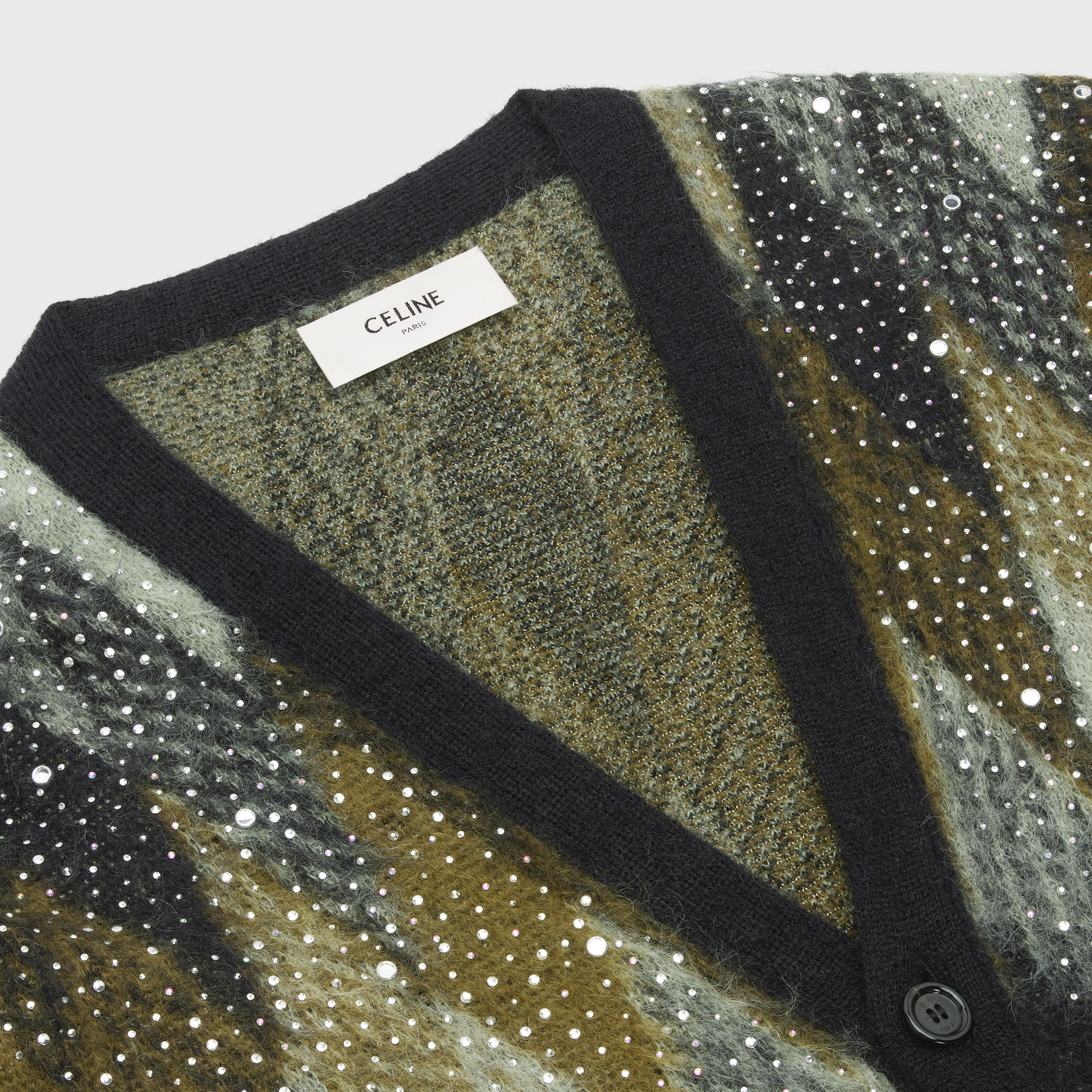 LONG EMBROIDERED CARDIGAN IN BRUSHED MOHAIR - 3
