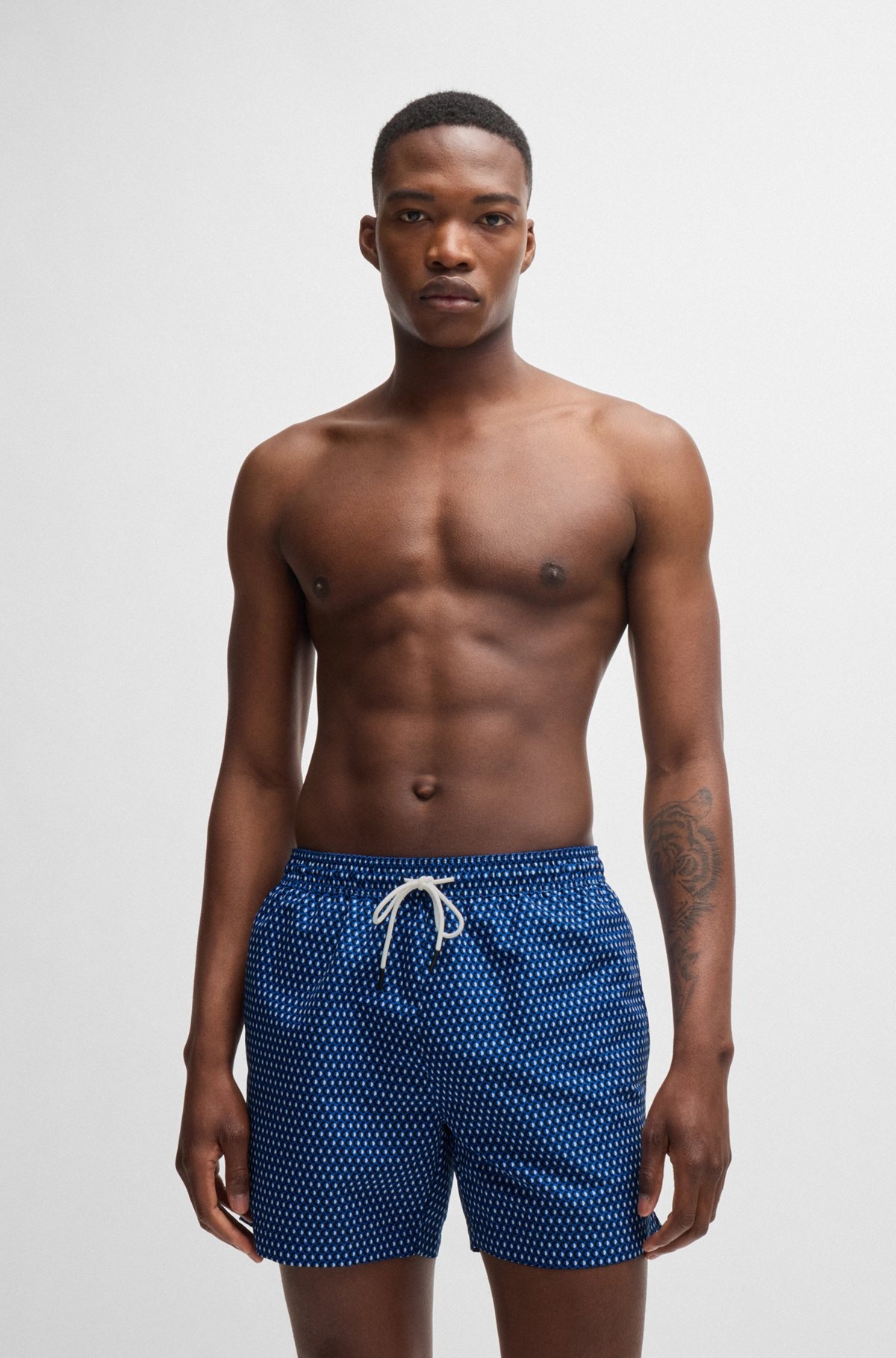 DRAWSTRING-WAIST SWIM SHORTS WITH ALL-OVER PRINT - 2