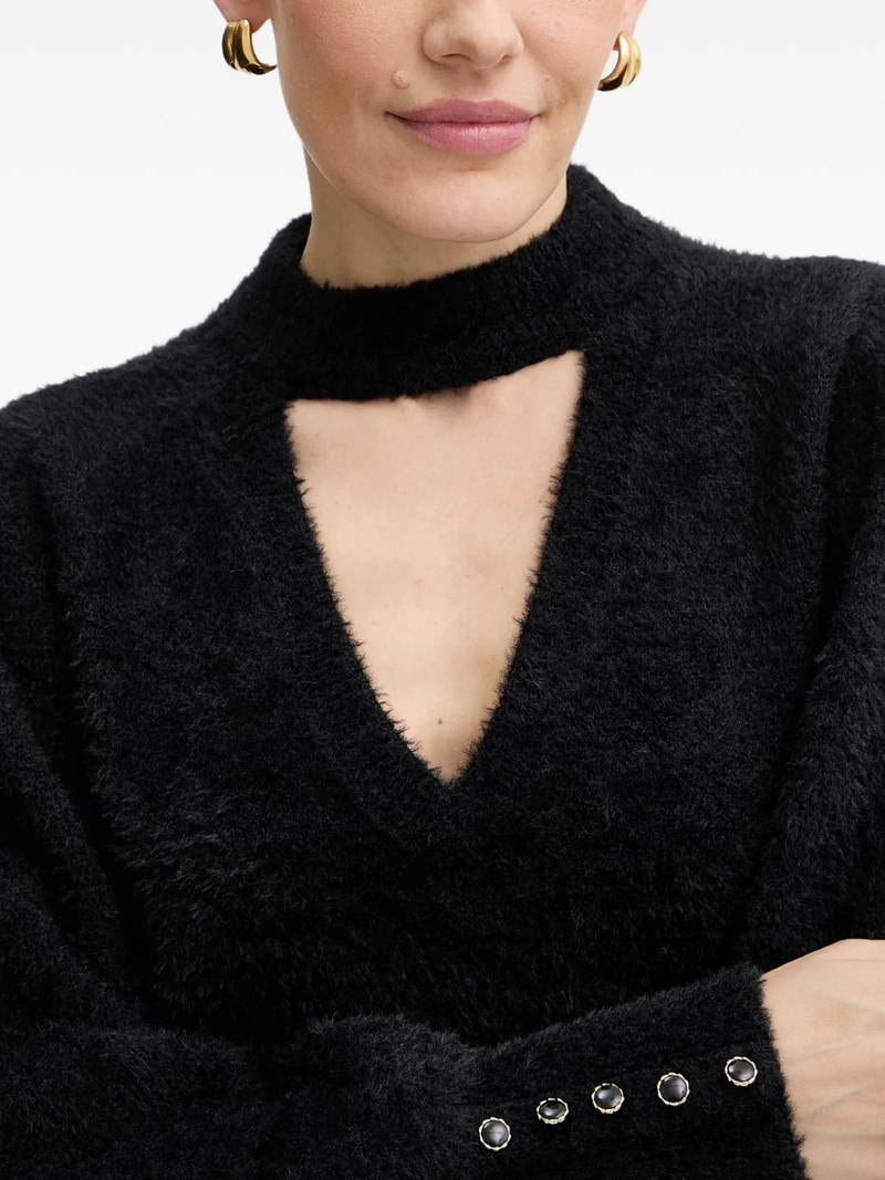 Fuzzy cut-out sweater 4
