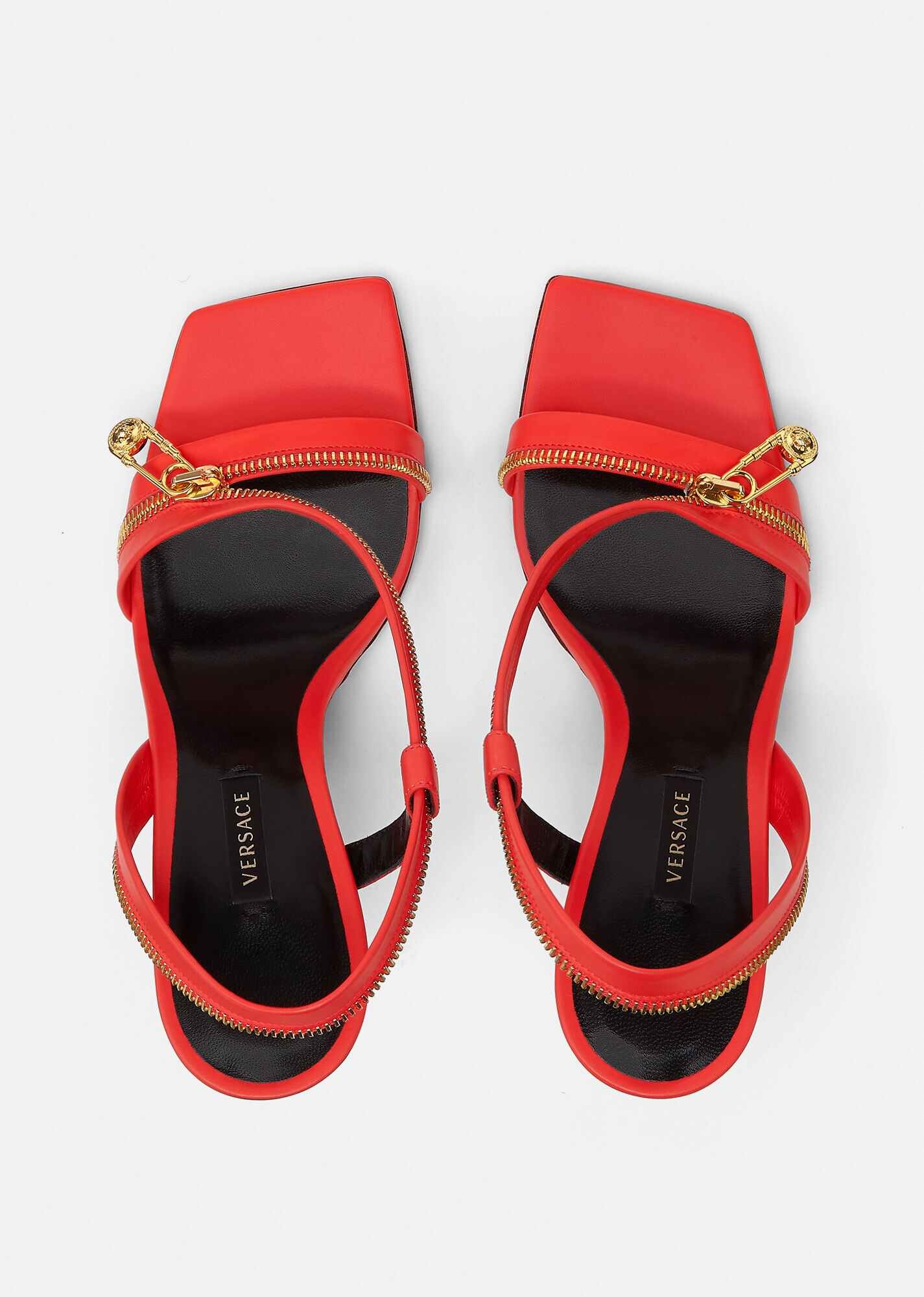 Safety Pin Leather Sandals - 5