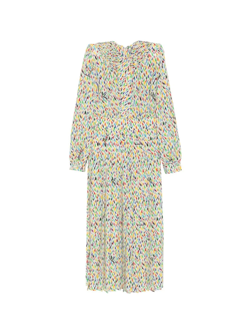 logo-print ruched-collar dress - 1