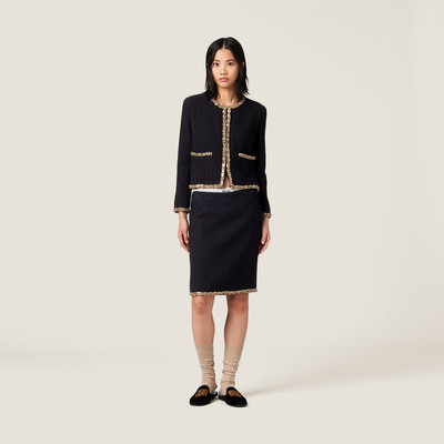 Miu Miu Embroidered tweed skirt outlook