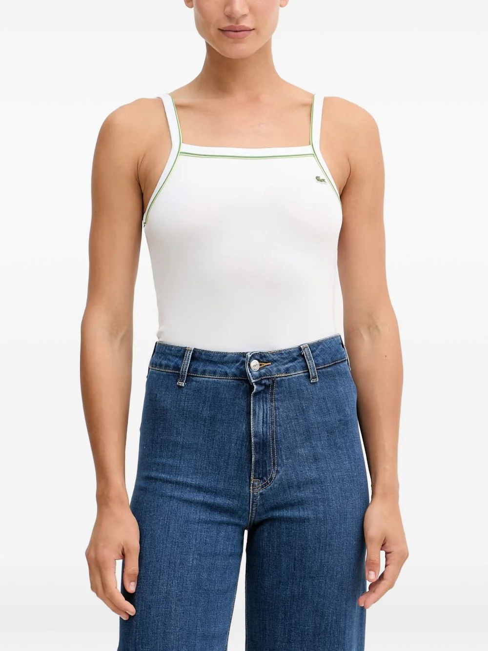 piped-trim logo-patch camisole - 1