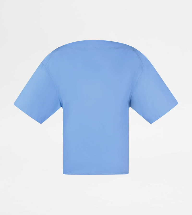 BLOUSE IN POPLIN - LIGHT BLUE 1