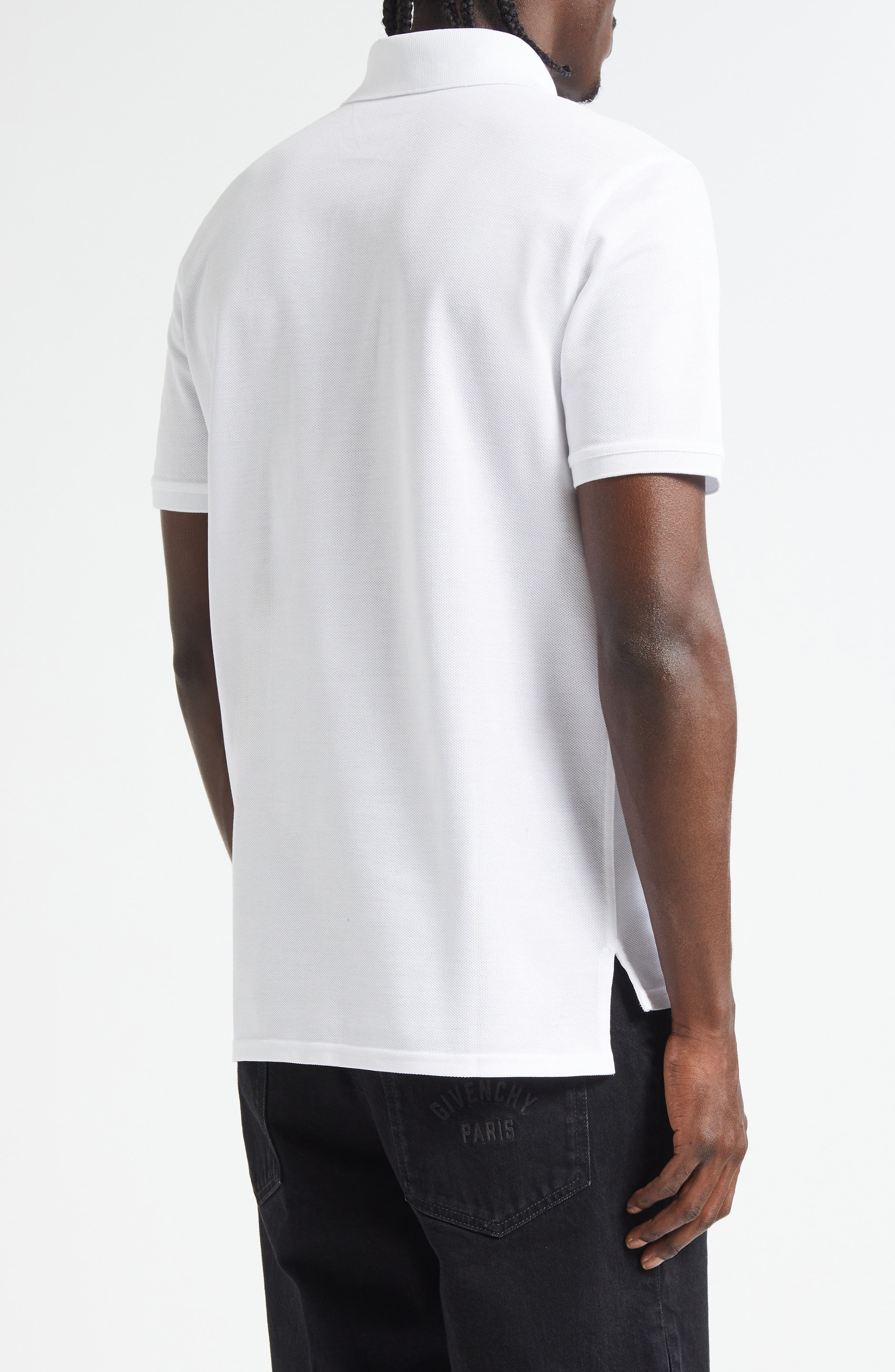 Givenchy Logo Patch Regular Fit Cotton Piqué Polo in White at Nordstrom - 2