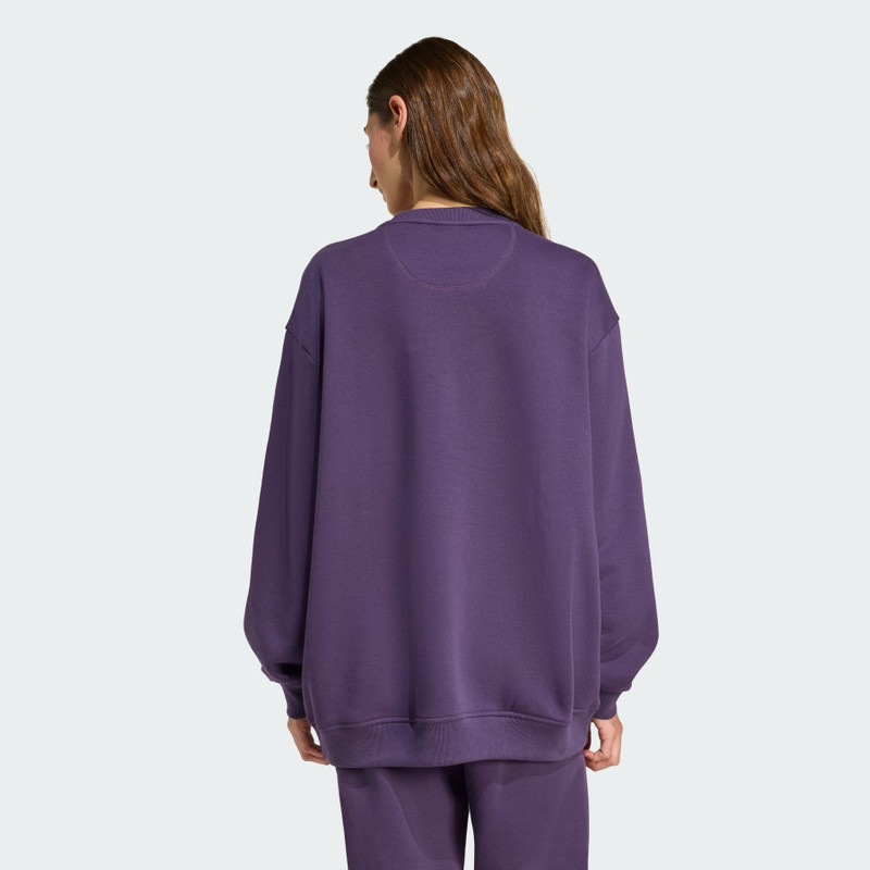 Essentials Fleece Long Oversized Crew Sweatshirt 3