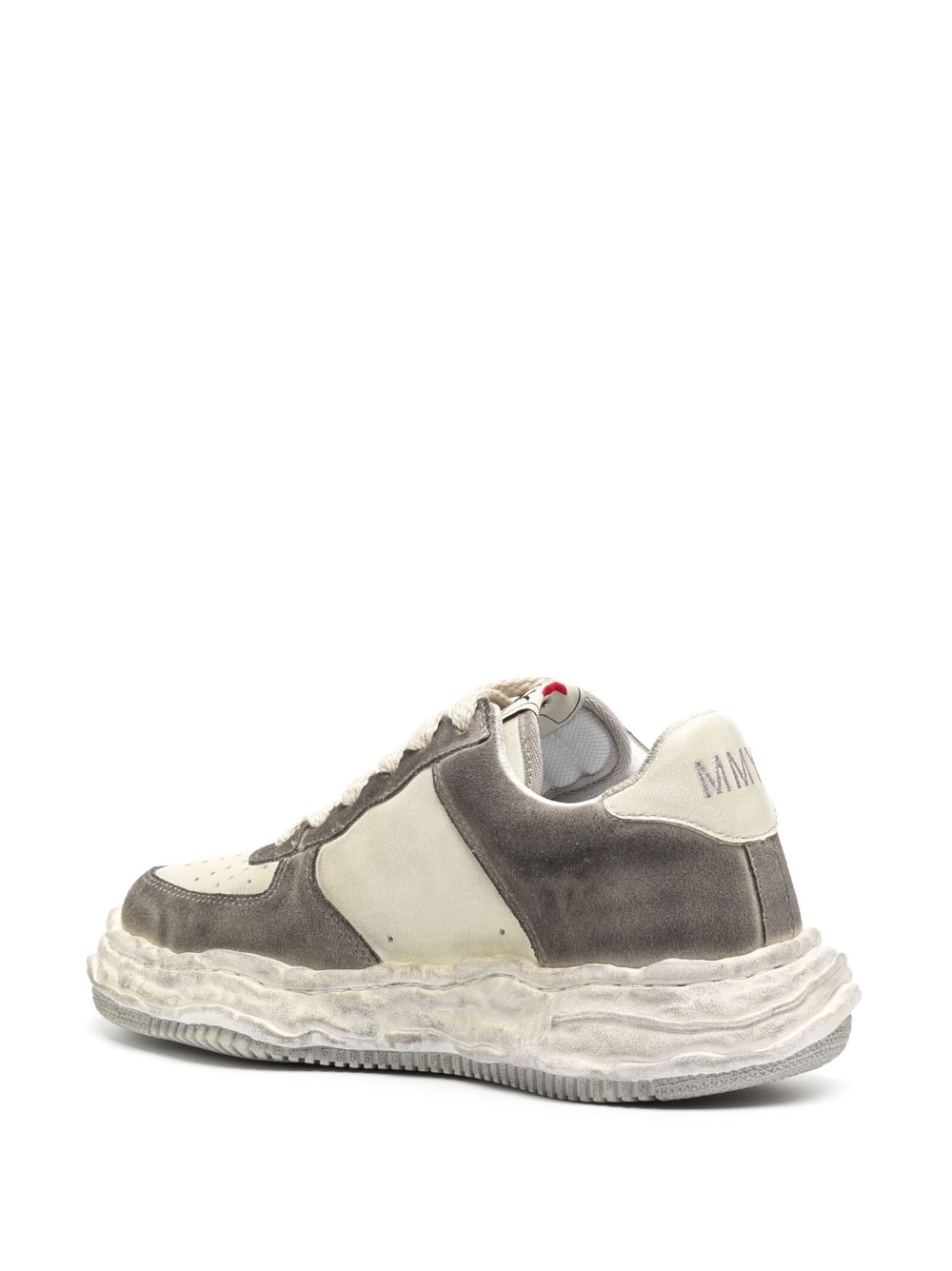 Wayne distressed-effect low-top leather sneakers - 3