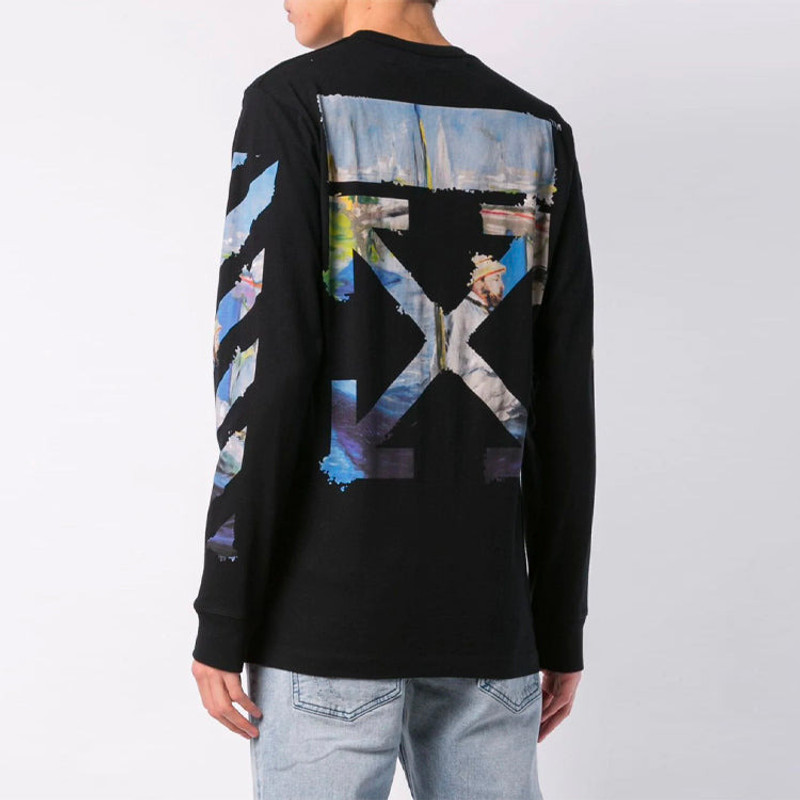 Off-White Off-White C/O Virgil Abloh Men'S Black Diag Arrows Long Sleeve T-Shirt OMAB001R191850121088 outlook
