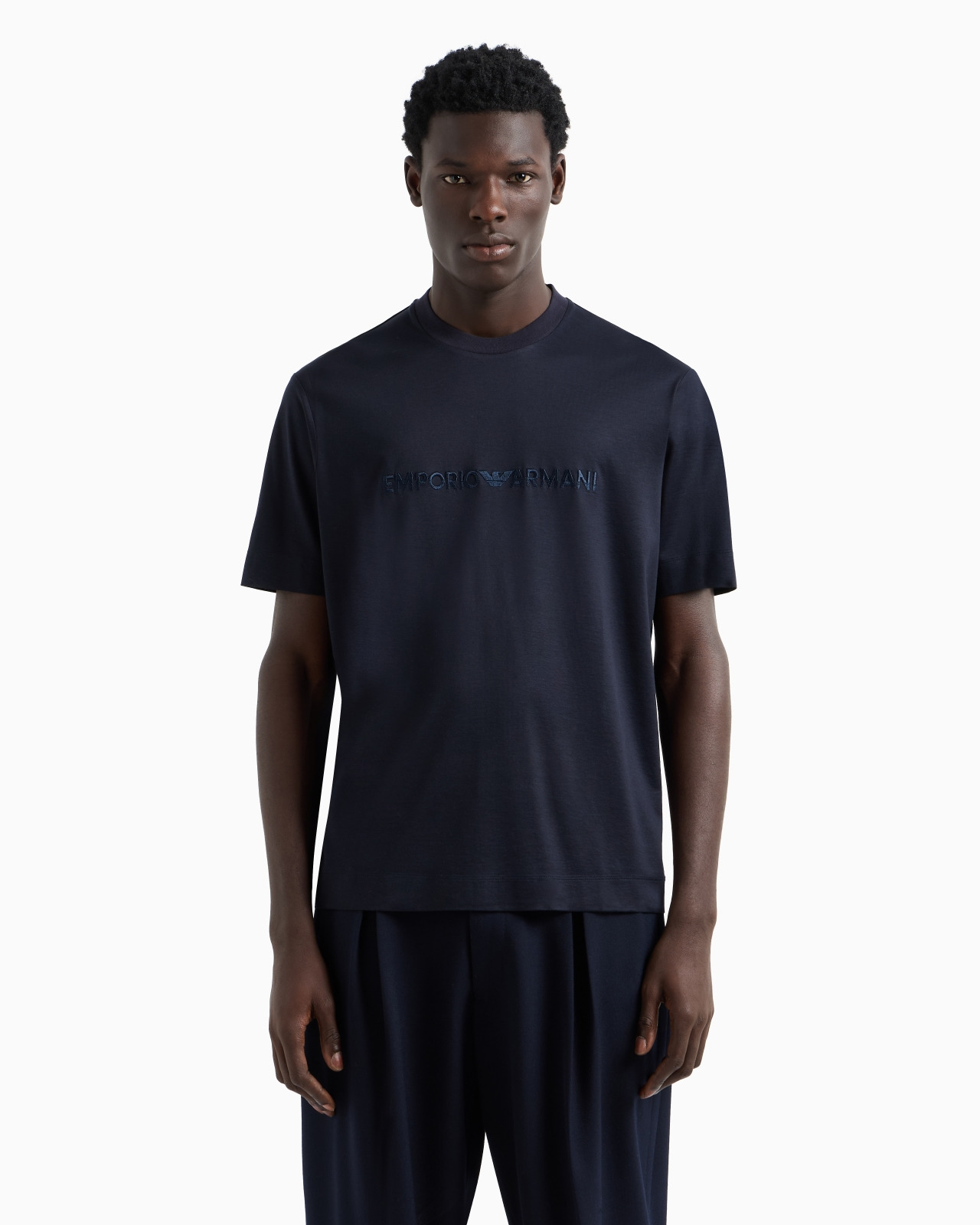 ASV JERSEY-LYOCELL BLEND T-SHIRT WITH EMPORIO ARMANI EMBROIDERY - 4