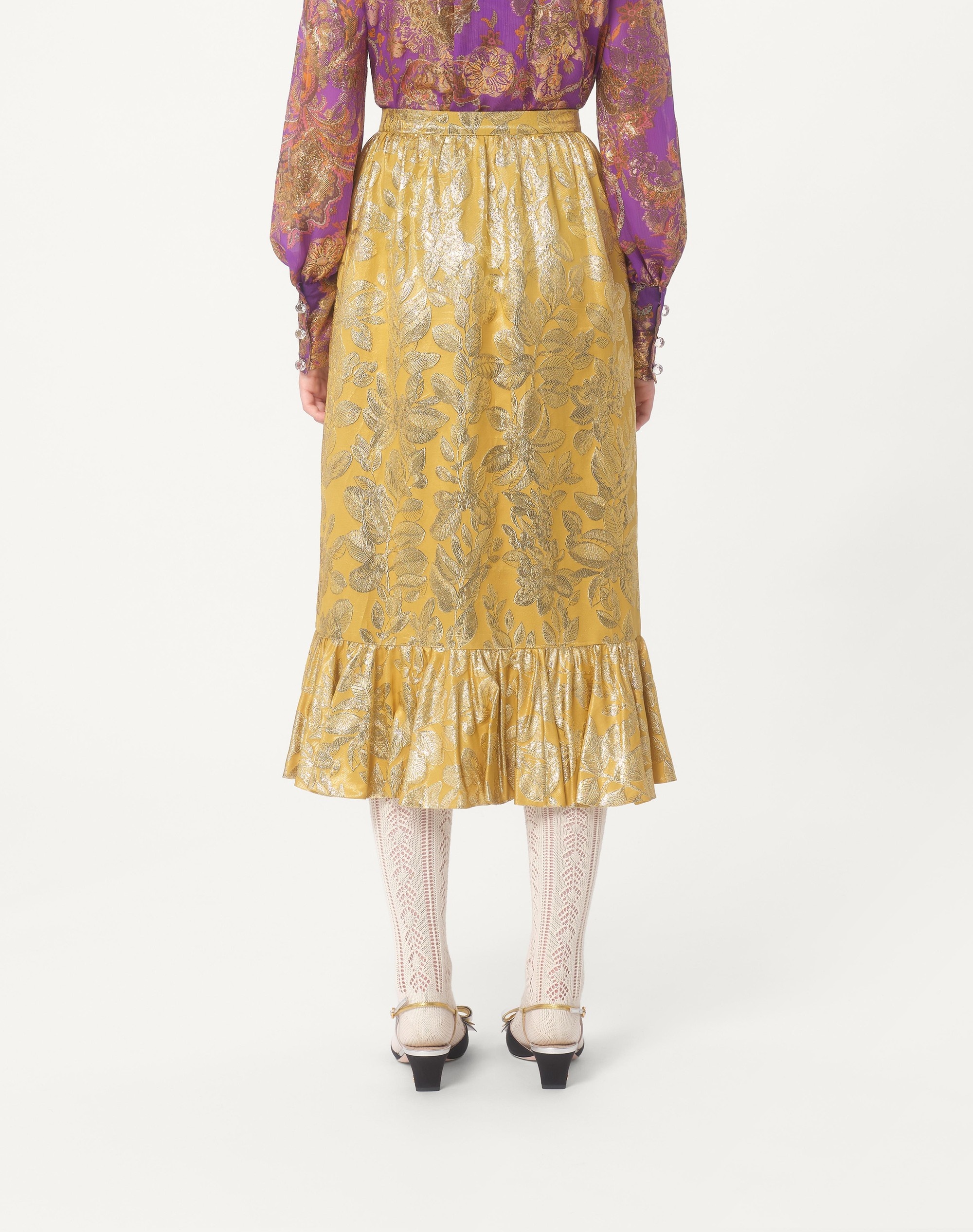 SKIRT IN APRES L'HIVER SILK LUREX FOGLIOLINE - 7