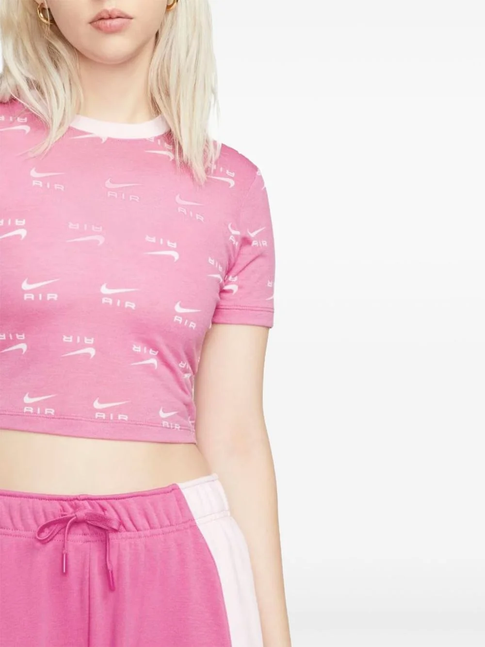 printed short-sleeve "Pink/White" top - 1