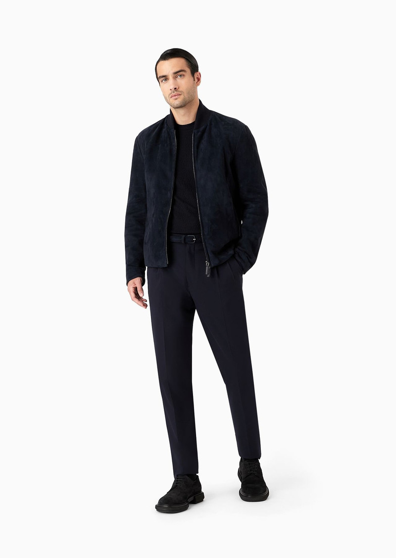 GIORGIO ARMANI Double-darted trousers in stretch technical canvas outlook