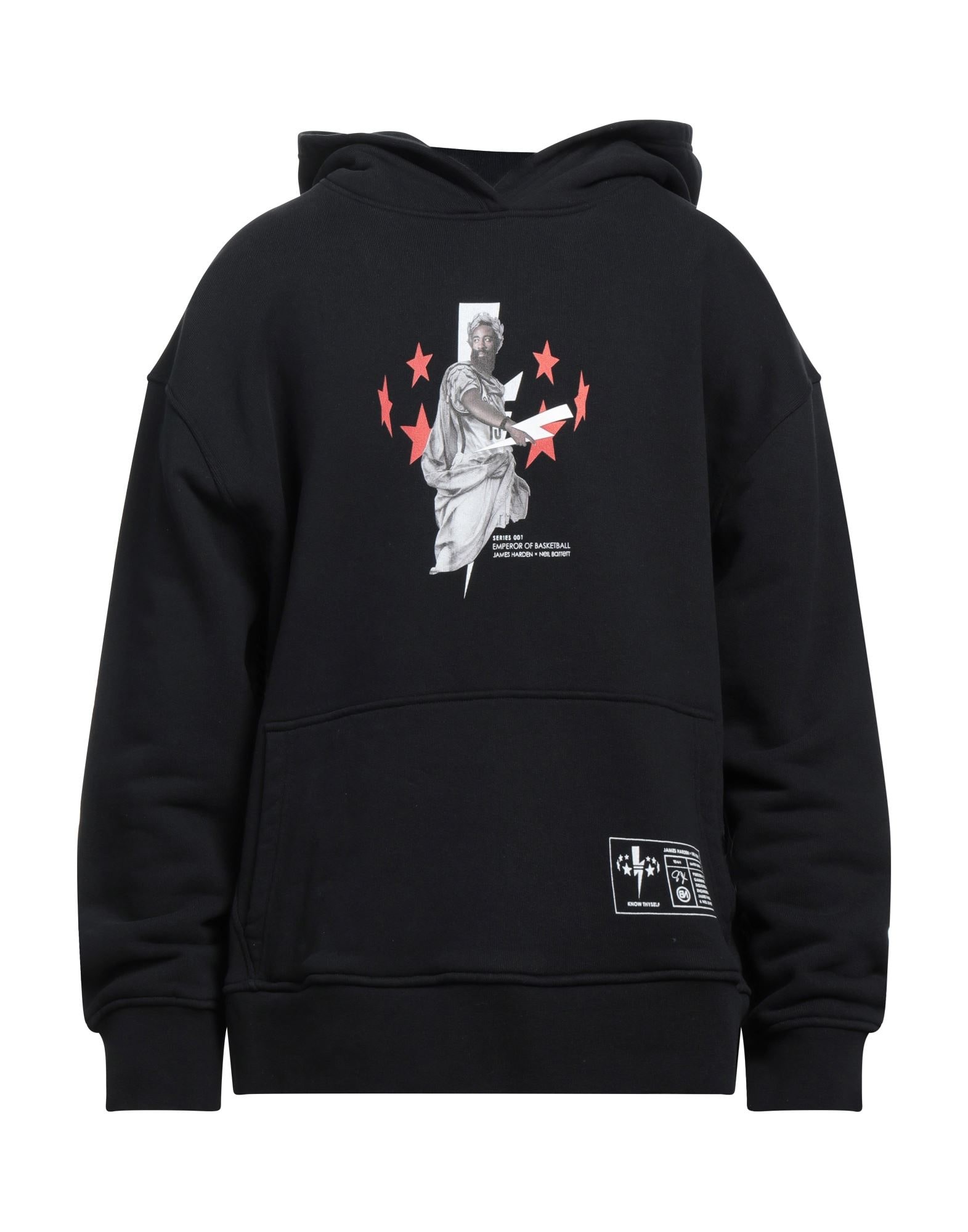 Black Men's Hooded Sweatshirt - 1